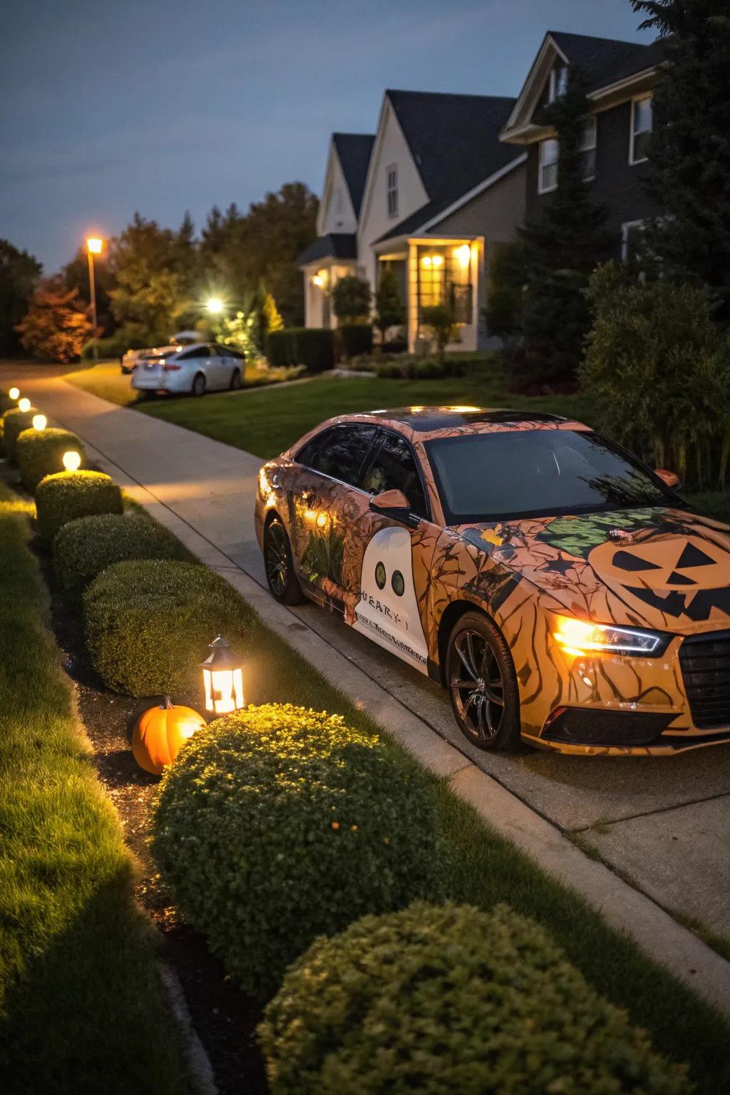 Vinyl wraps deliver a bright and attention-grabbing Halloween aesthetic.