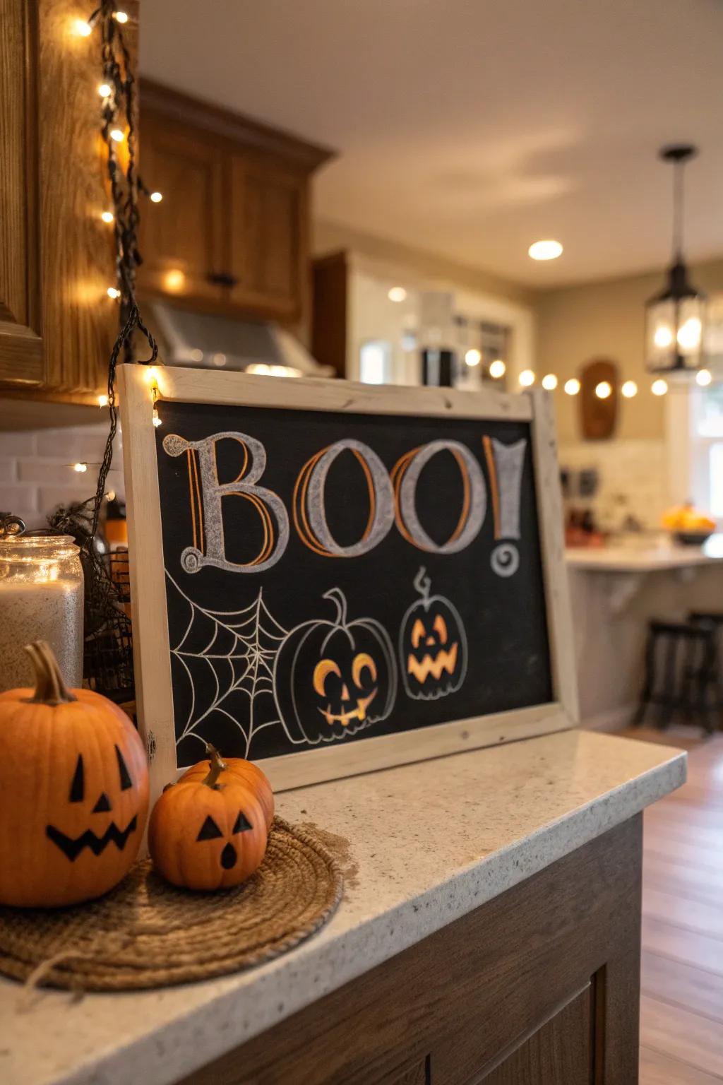 A whimsical message infusing humor into Halloween design.