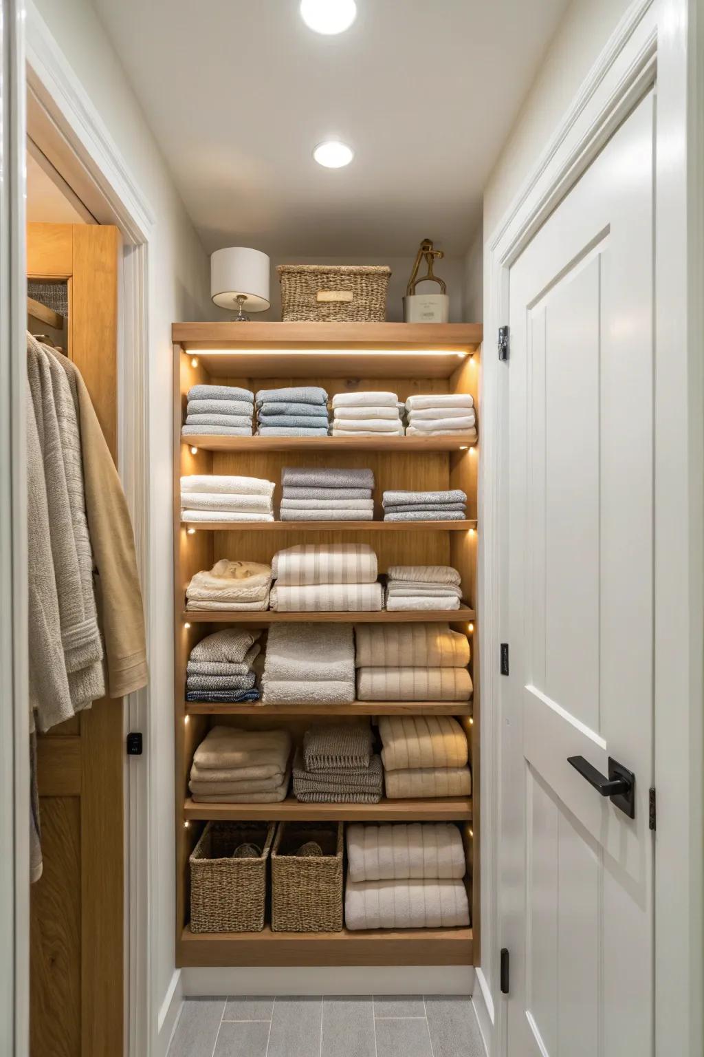 Adequate lighting brings a sense of warmth and usability to your closet.