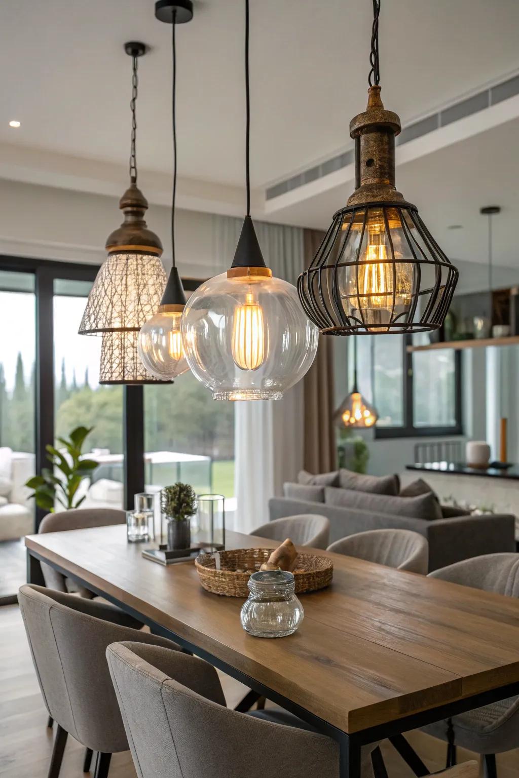 Mixed materials cultivate a unified convergence of textures.