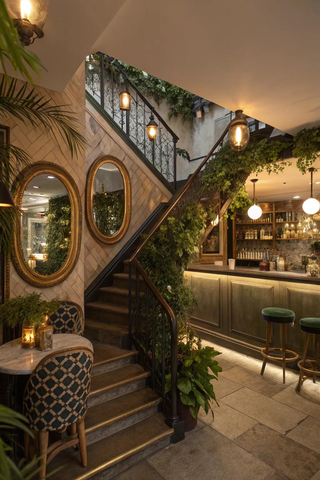 Decor facets append charm and individuality to the bar.