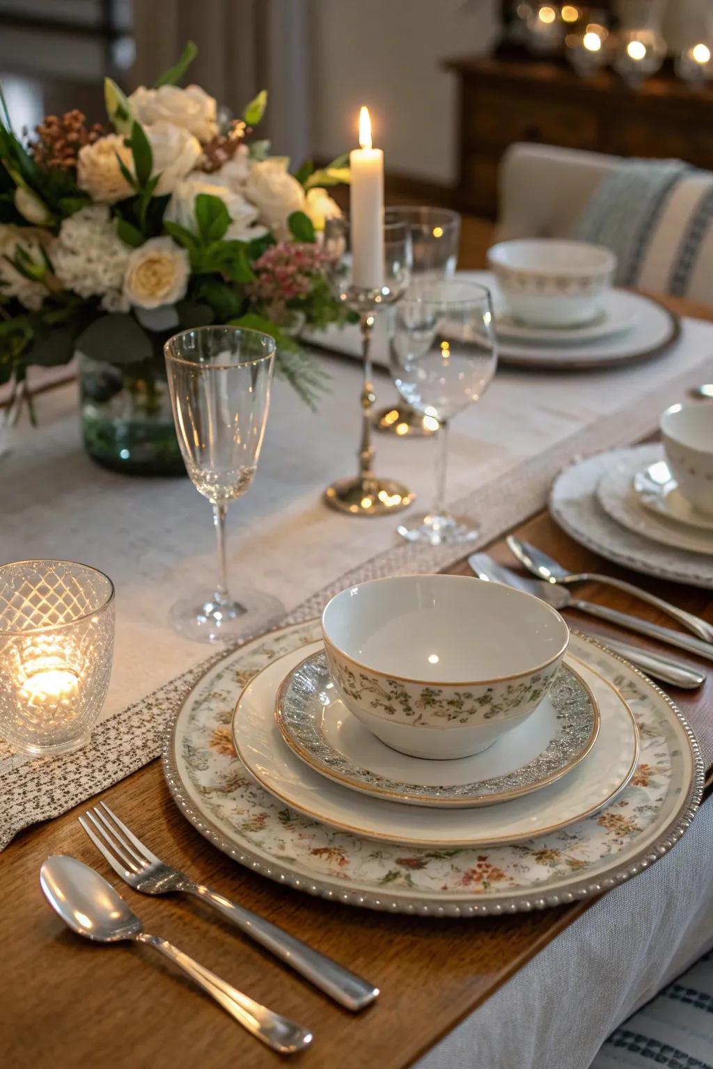 A beautifully set table featuring unique artisan tableware, perfect for entertaining.