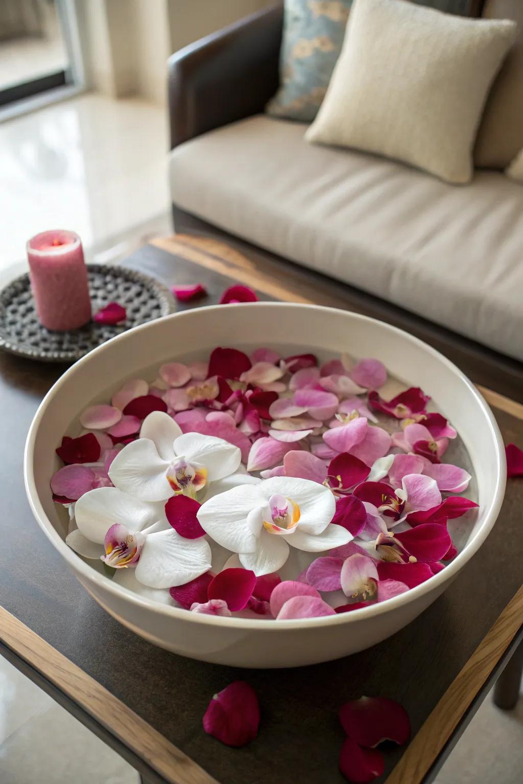 Floating flowers create a dreamy, ethereal room addition.