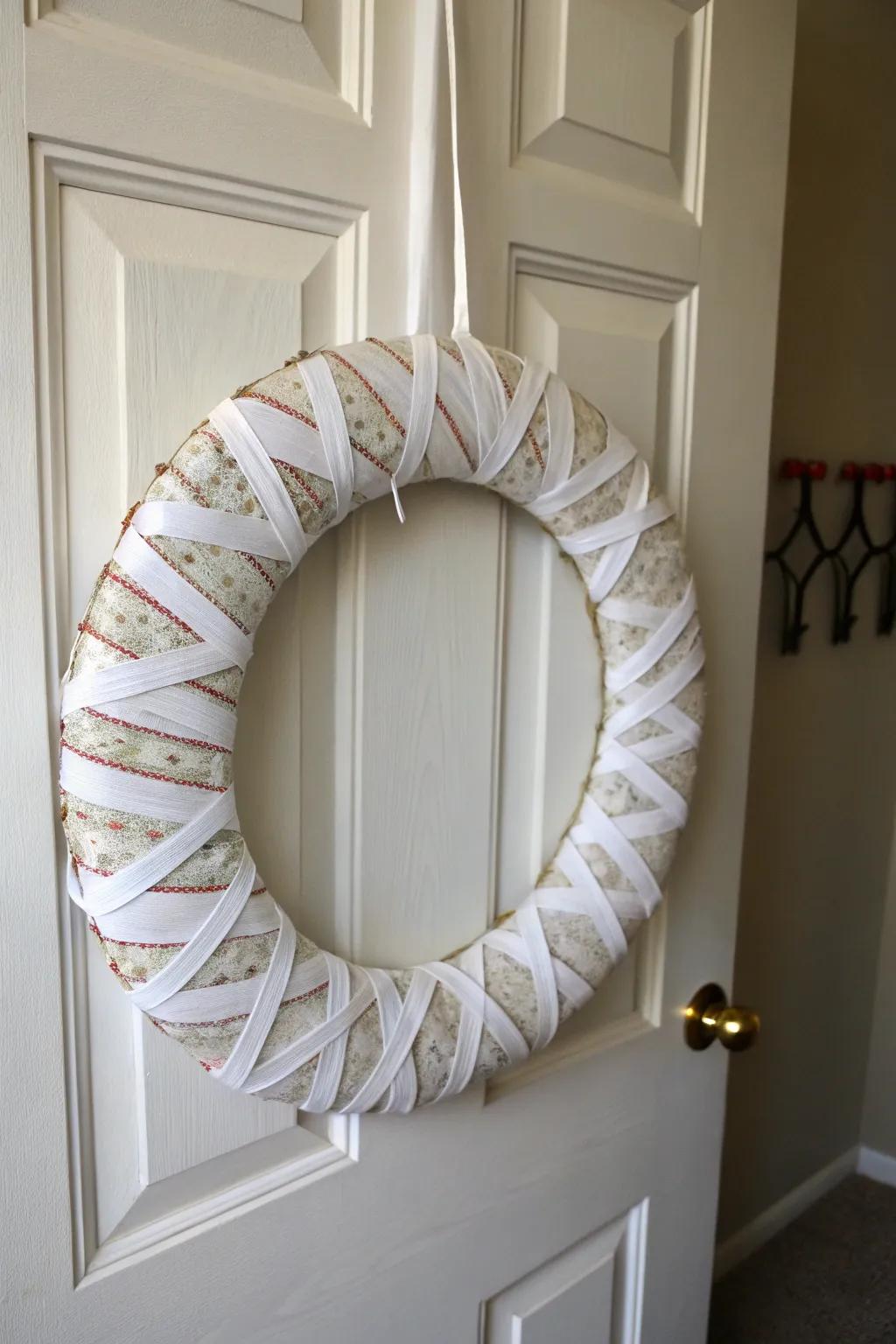 Aim for an unseen, adaptable garland hanging solution utilizing Velcro strips.