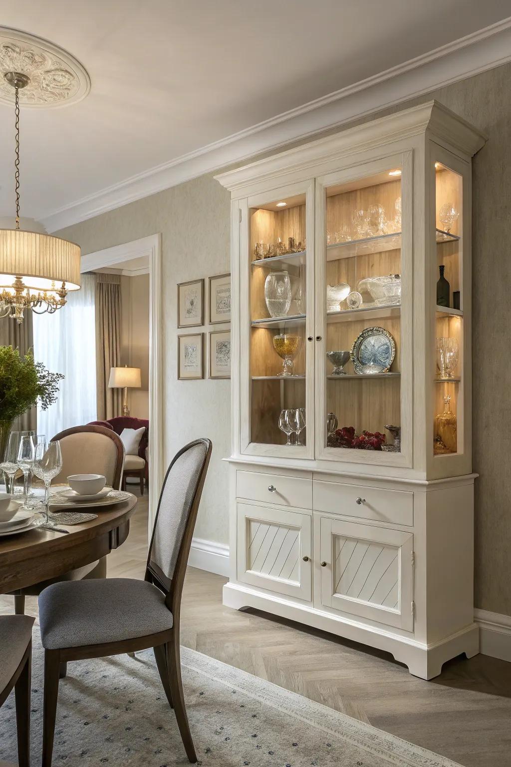 The interplay of hues adds richness and beautifully showcases items.