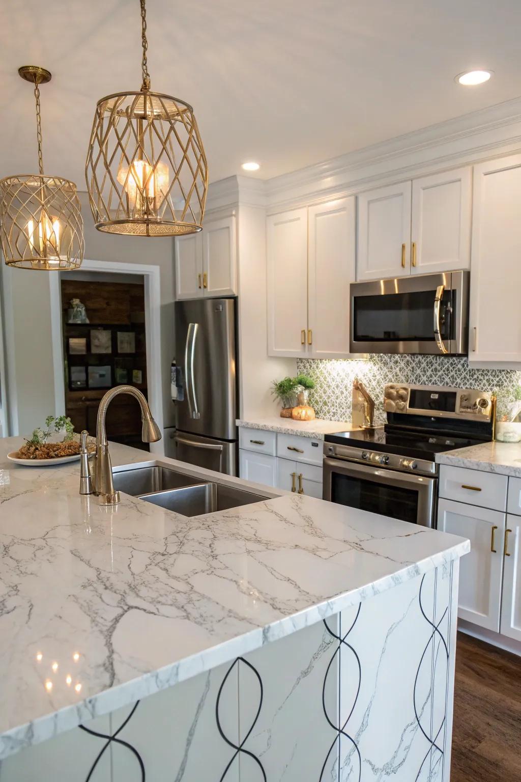 Adhesive film can create the illusion of stone surfaces at a fraction of the cost.