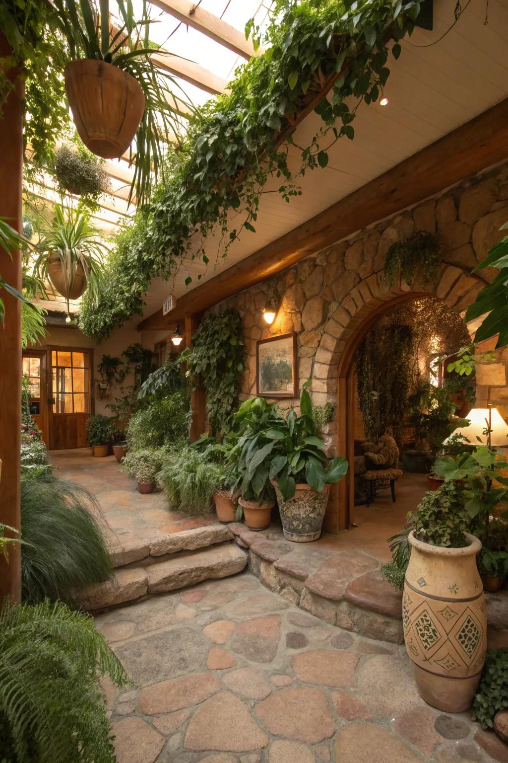 Ushering nature indoors intensifies the tranquility of below-ground spaces.