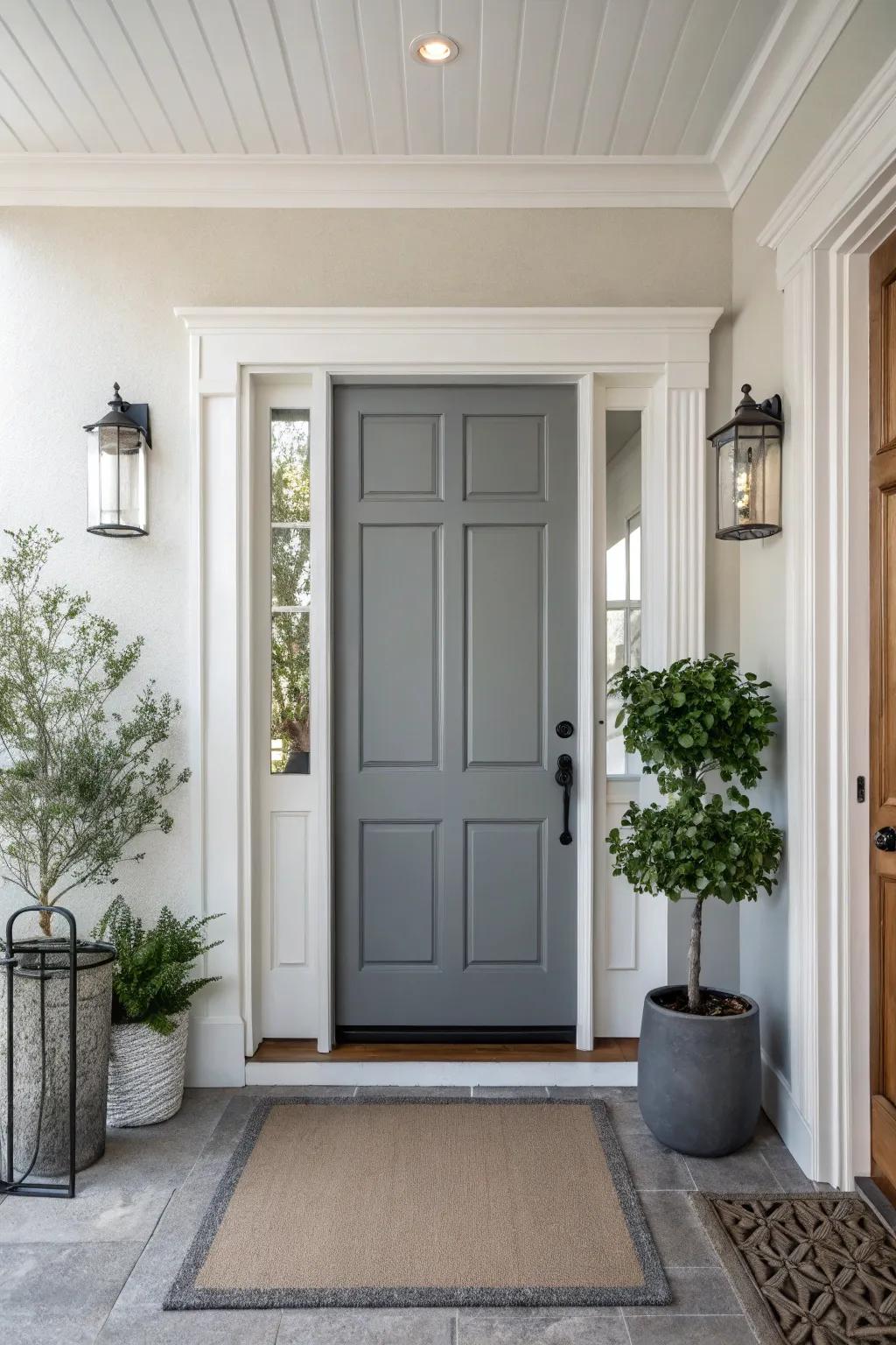 A cutting edge ash entrance adding sophistication to the entryway.