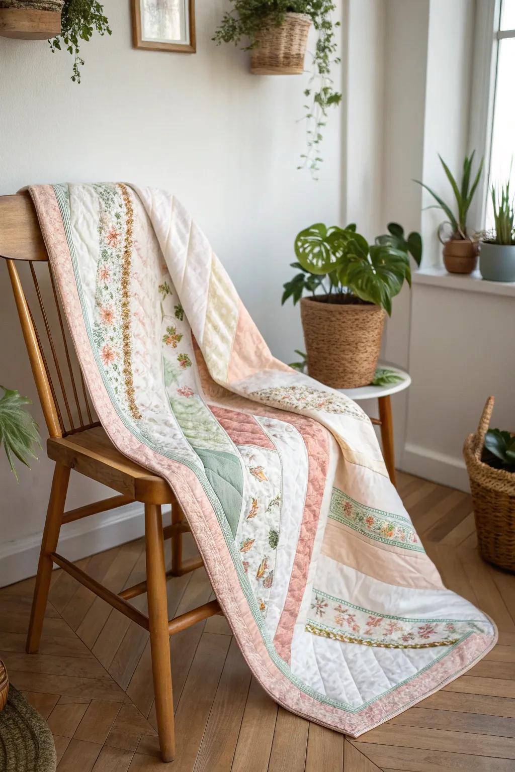 Discover the art of variety with a Mixed Squares Display quilt - where simplicity meets diverse charm.