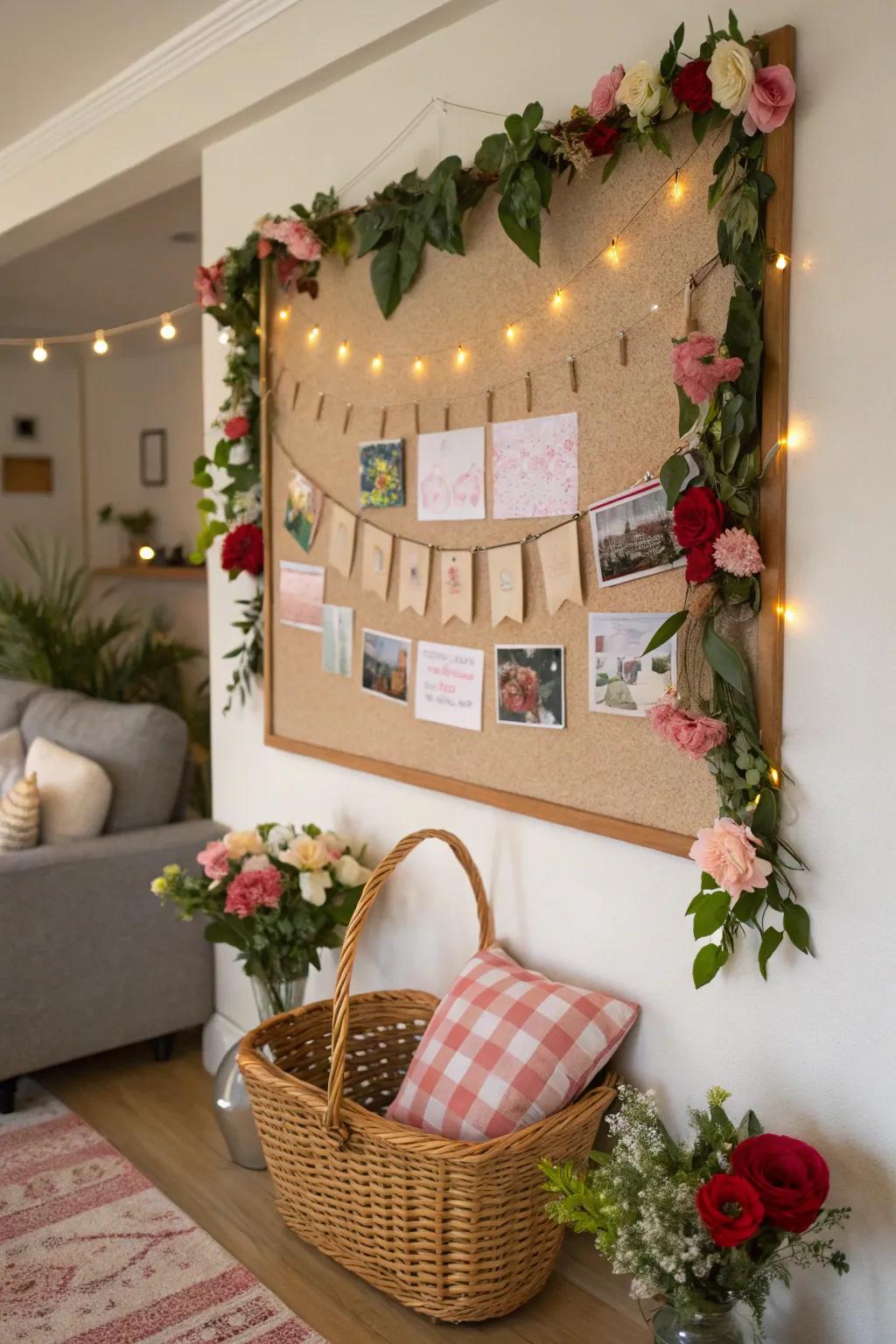 An outdoor gathering-themed pinboard for a hint of refinement.