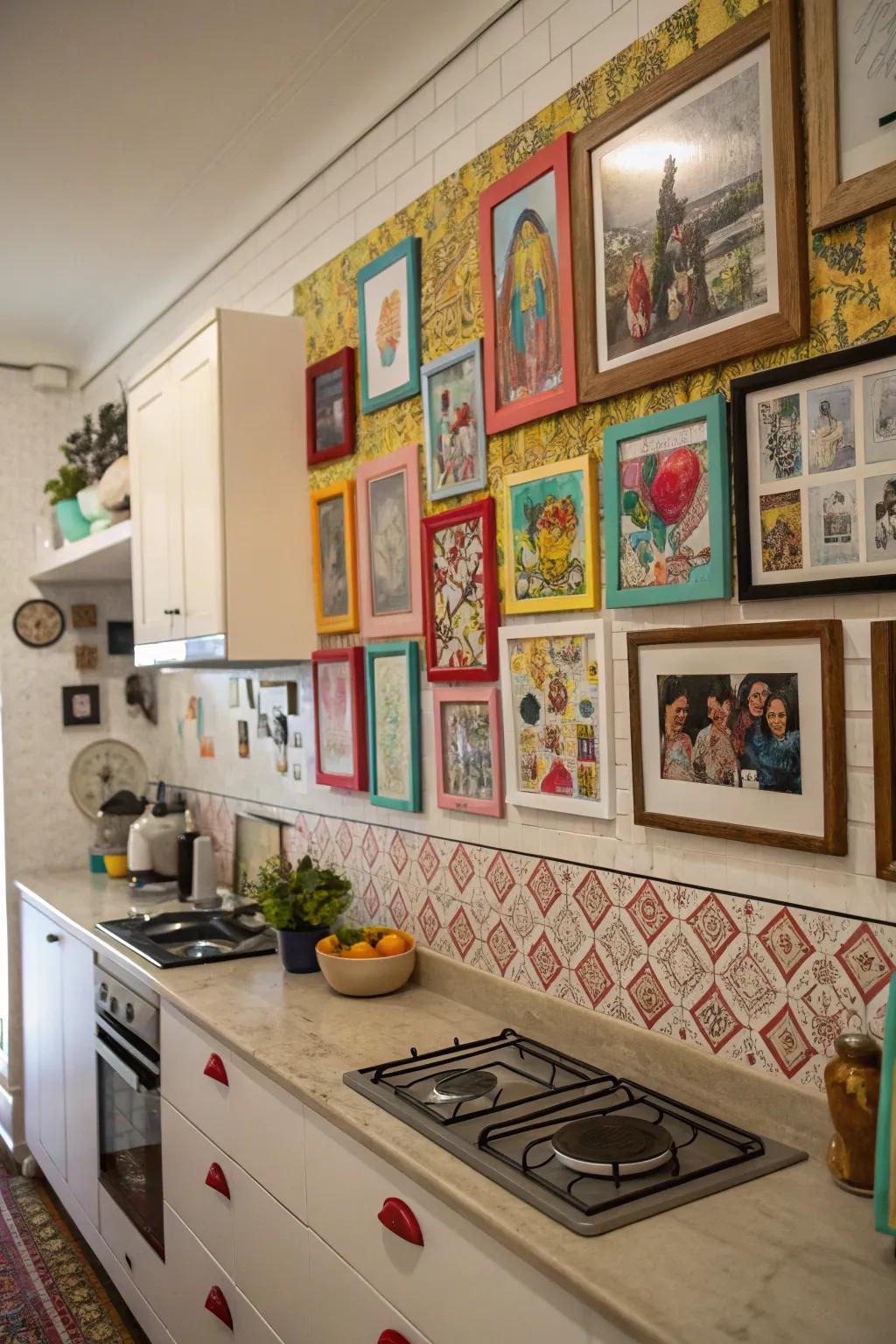 Personal artwork infuses character into your kitchen space.