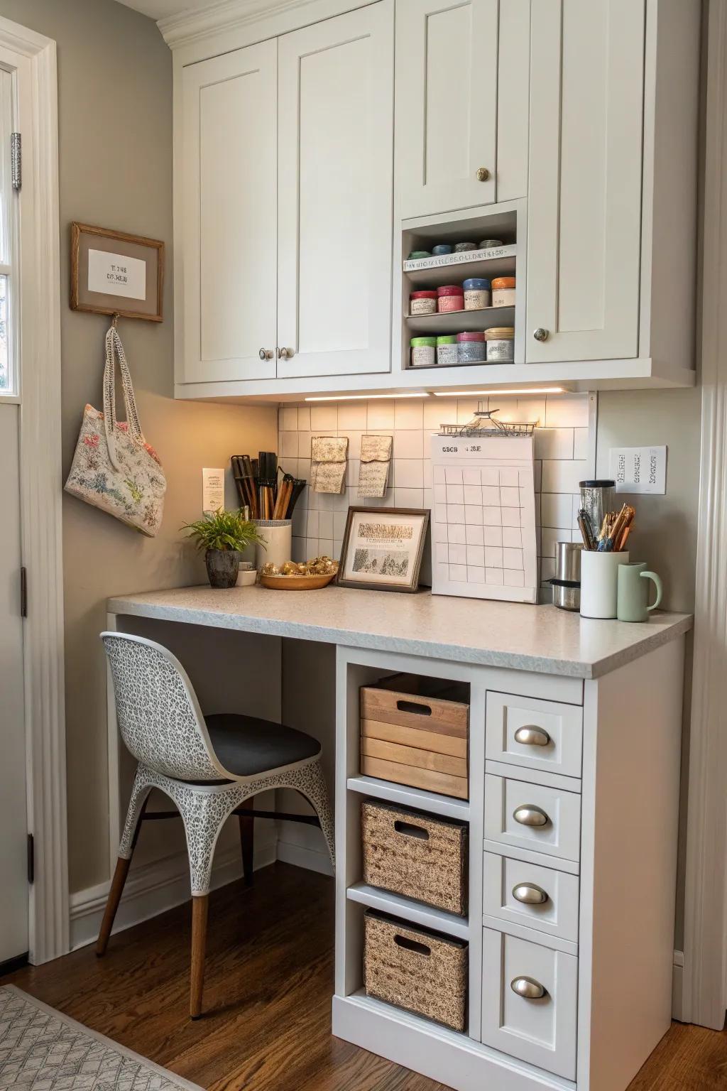 Smart storage solutions keep your space tidy, supporting mental clarity.