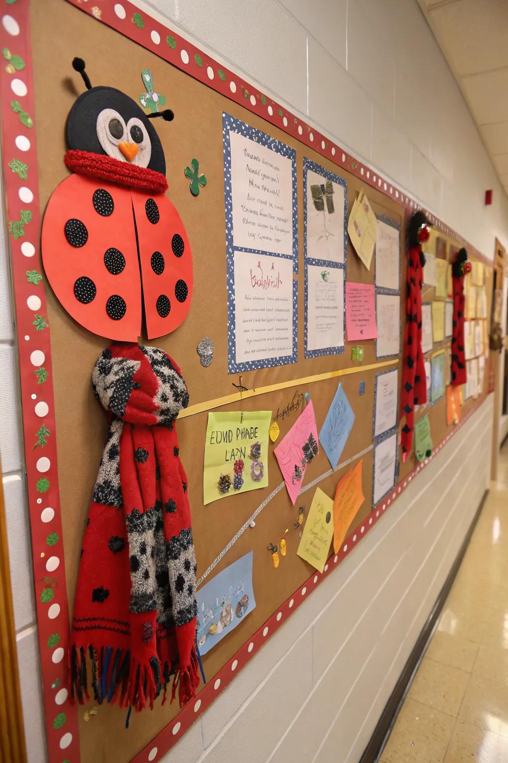 A seasonal beetle board that changes with the seasons.