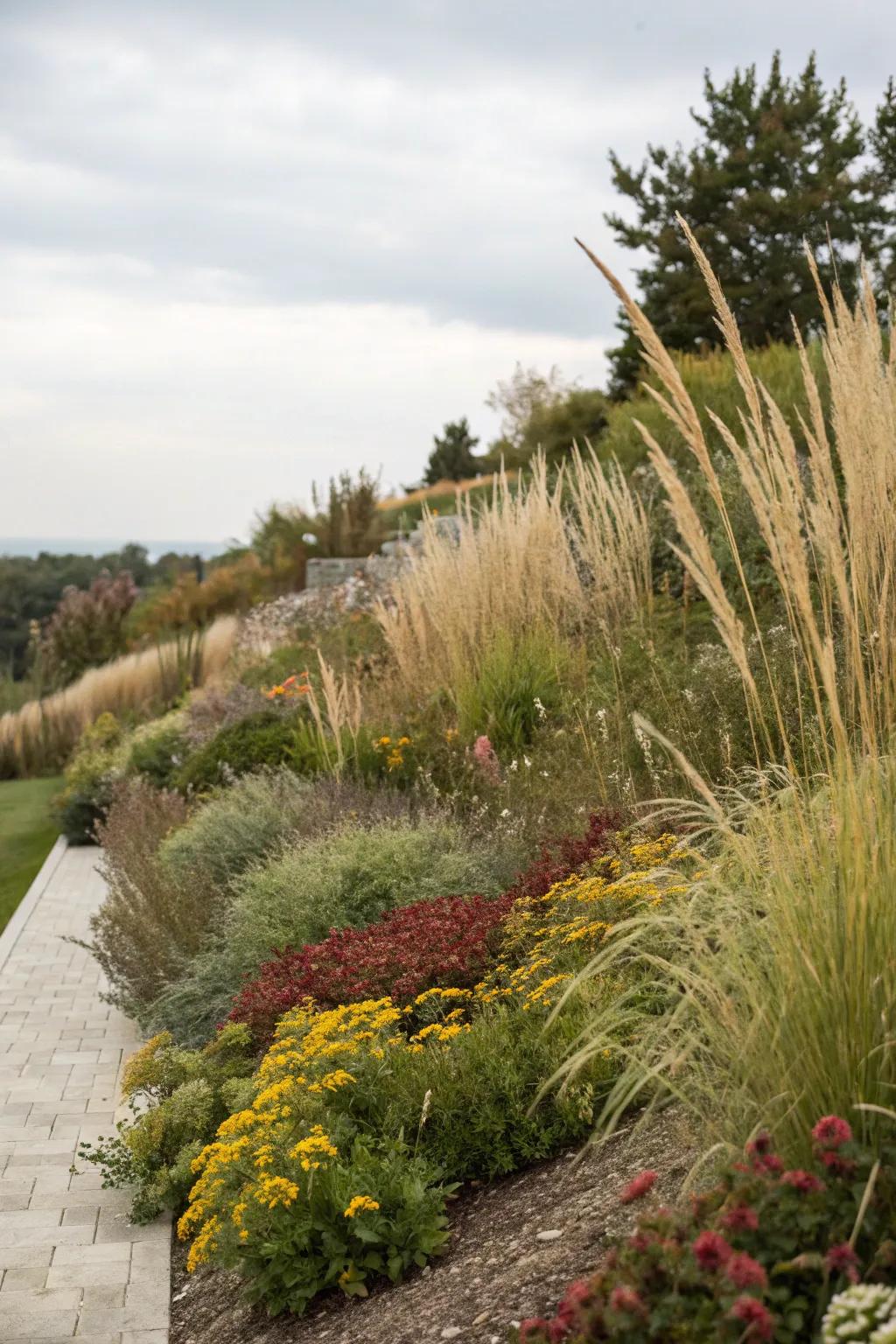 Tiered planting incorporates richness and interest into your garden.
