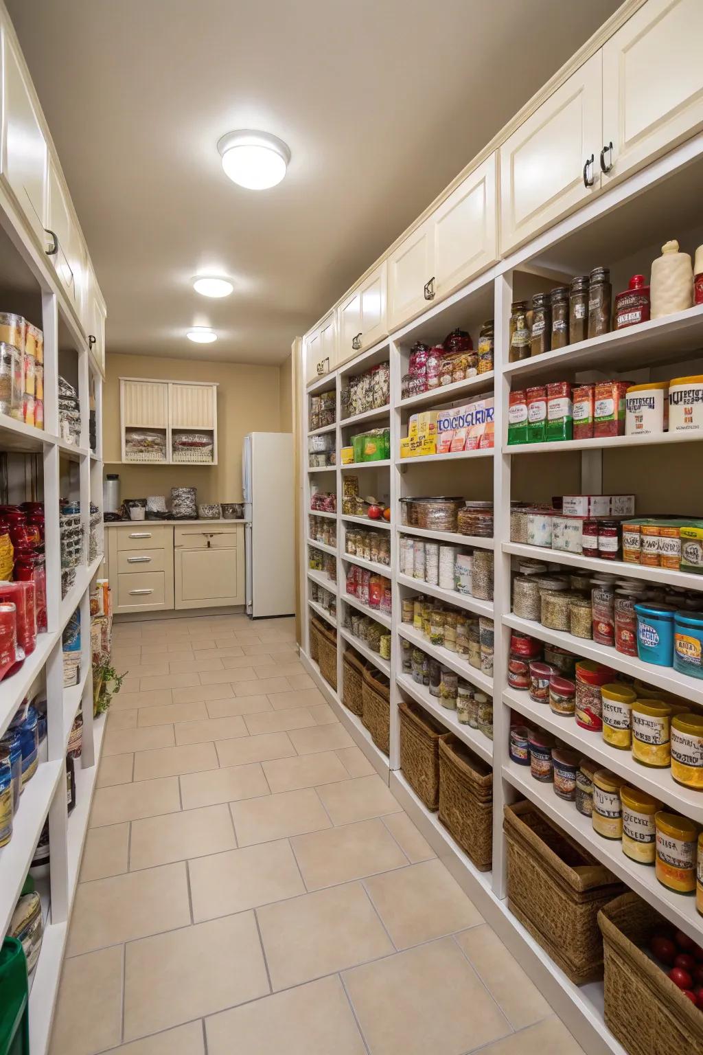 Wide paths make getting around your pantry simple.