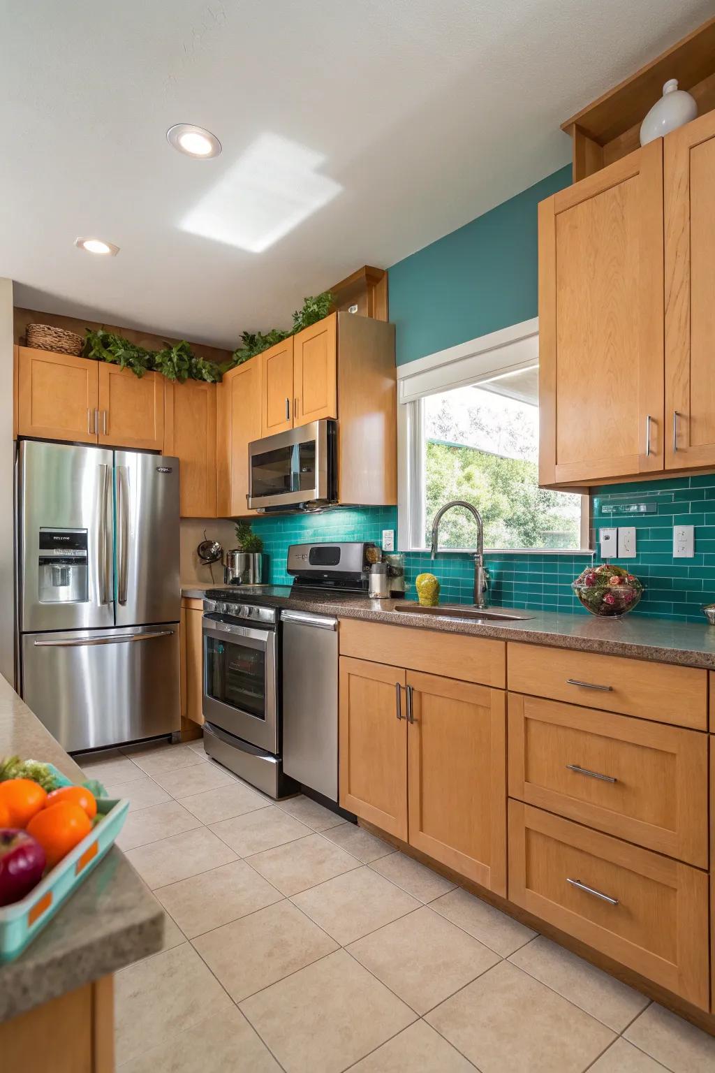 Modernize your kitchen with the polished elegance of reflective steel appliances. <strong><em>Feel the contemporary allure!</em></strong>&rdquo; loading=&rdquo;lazy&rdquo; class=&rdquo;pimg&rdquo;>
	</picture><figcaption>Modernize your kitchen with the polished elegance of reflective steel appliances. <strong><em>Feel the contemporary allure!</em></strong></figcaption></figure>
<p>Reflective steel appliances provide a polished, contemporary element that contrasts wonderfully with delicate tan tones. They introduce a modern flair to your traditional kitchen design.</p>
<h3>Useful items to consider:</h3>
<ul class=