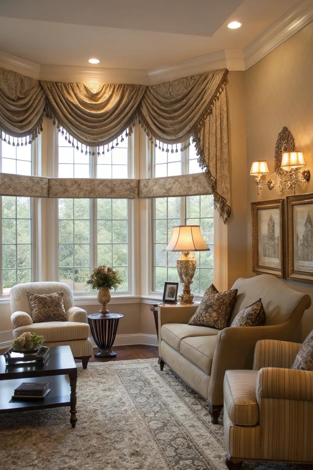Valances deliver a polished and sophisticated aesthetic.