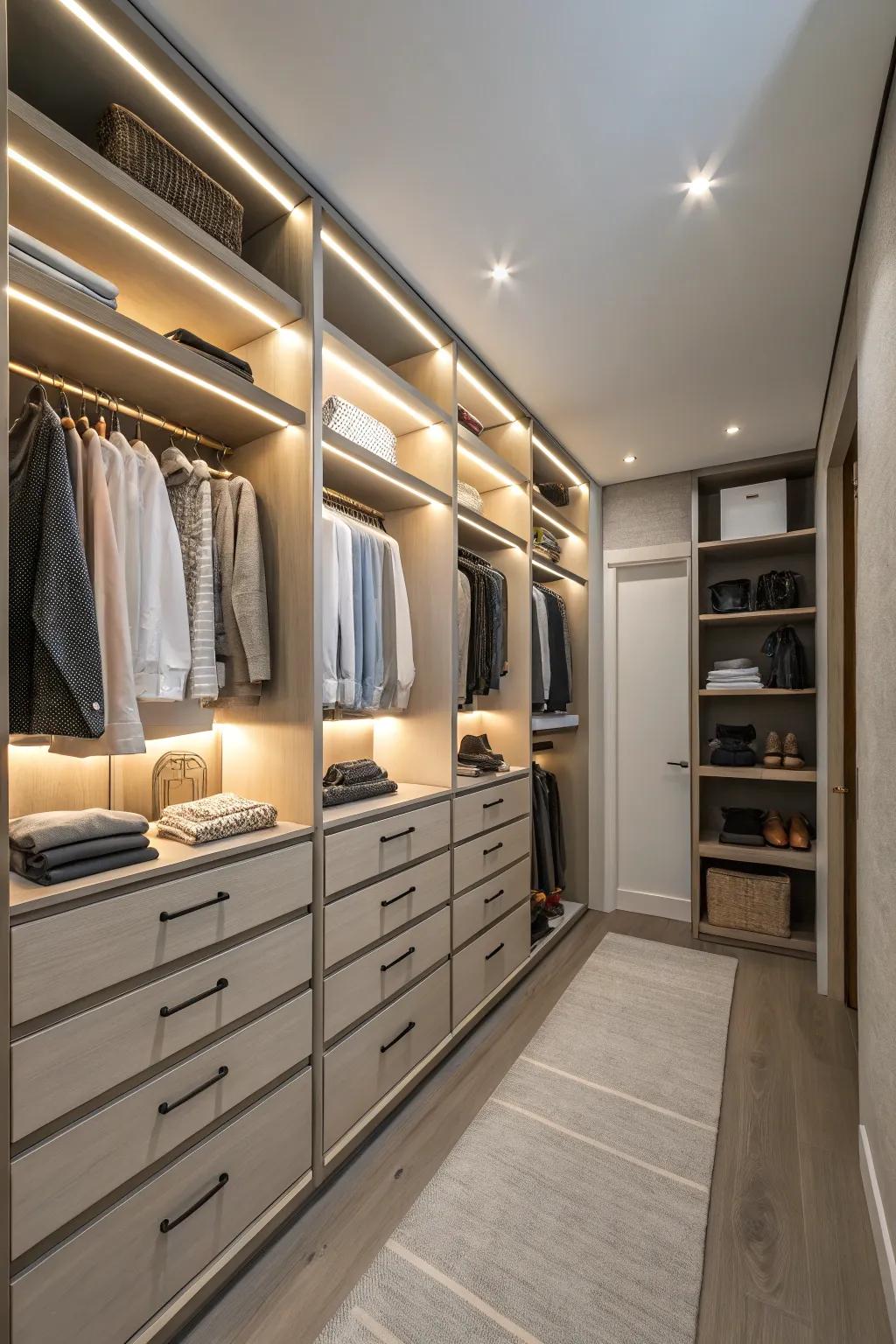 Built-in lighting: functional and fashionable.