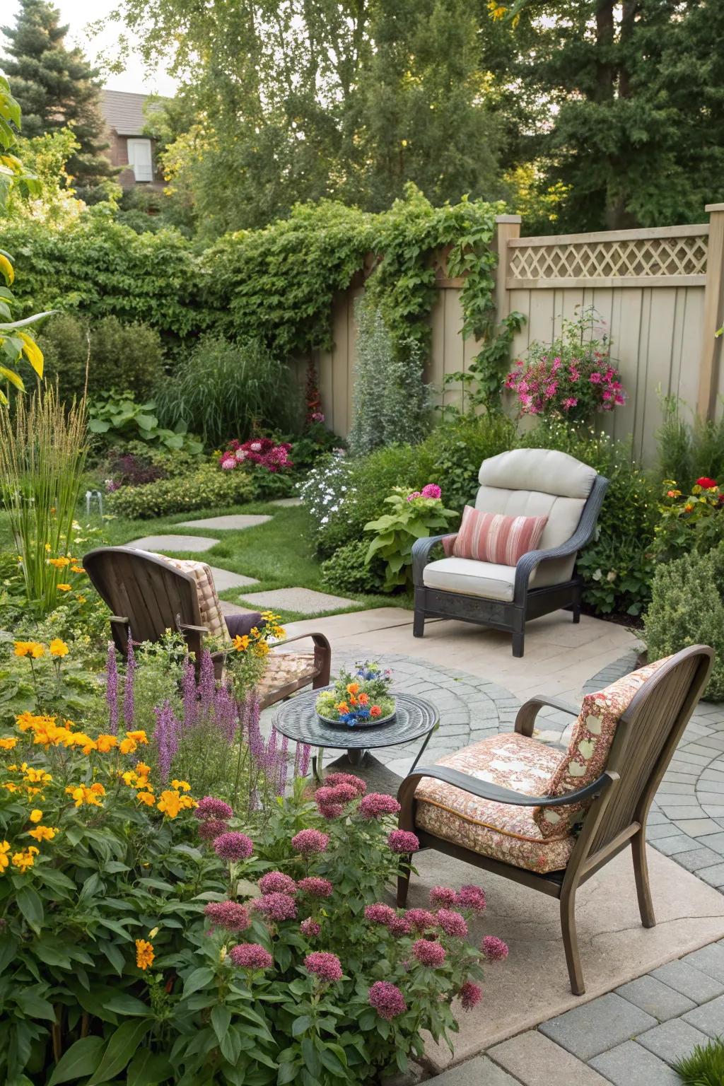 Defined garden zones for diverse uses, each with its distinctive charm.