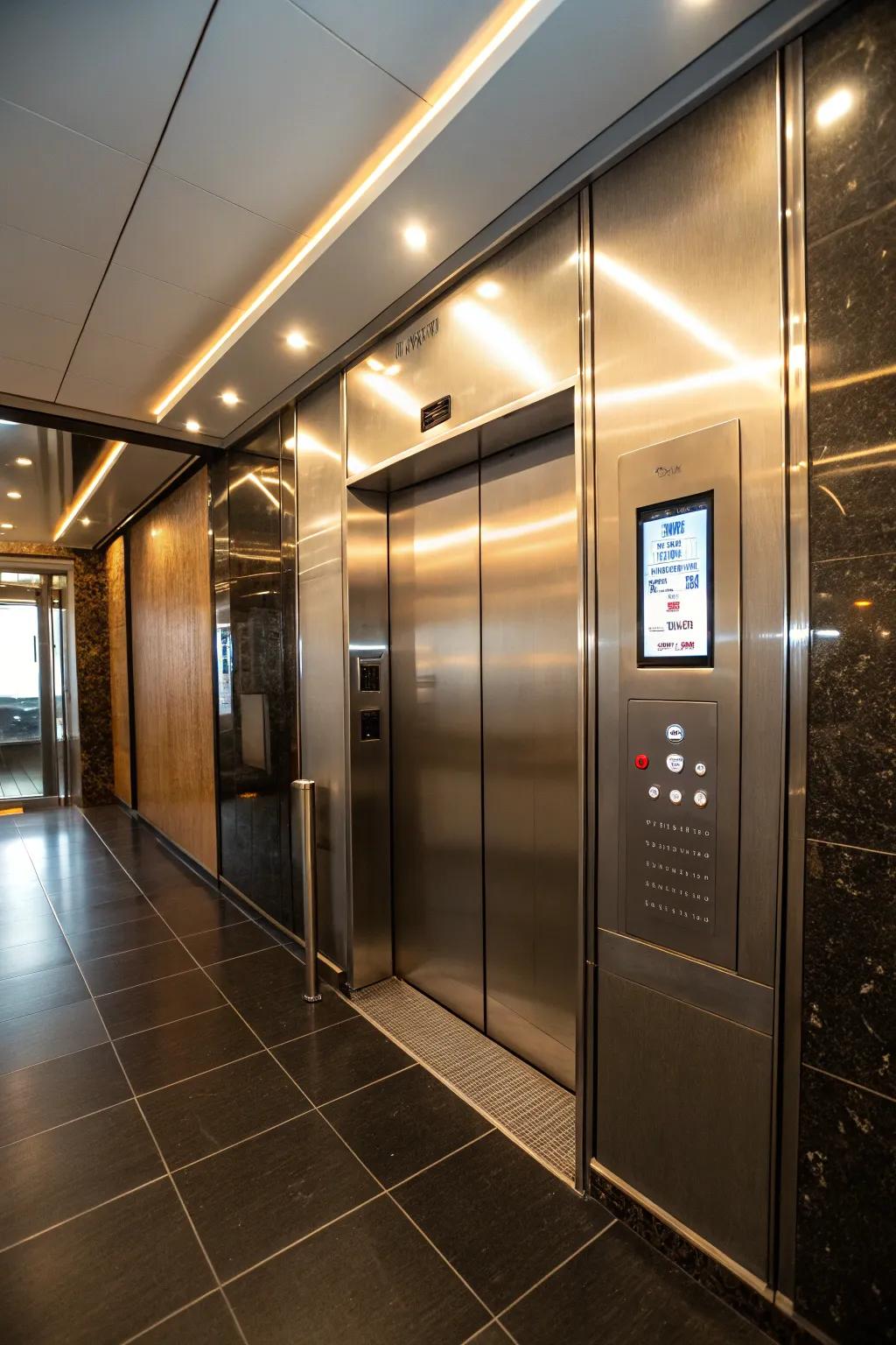 Tech-savvy aspects bring modern ease to elevator design.