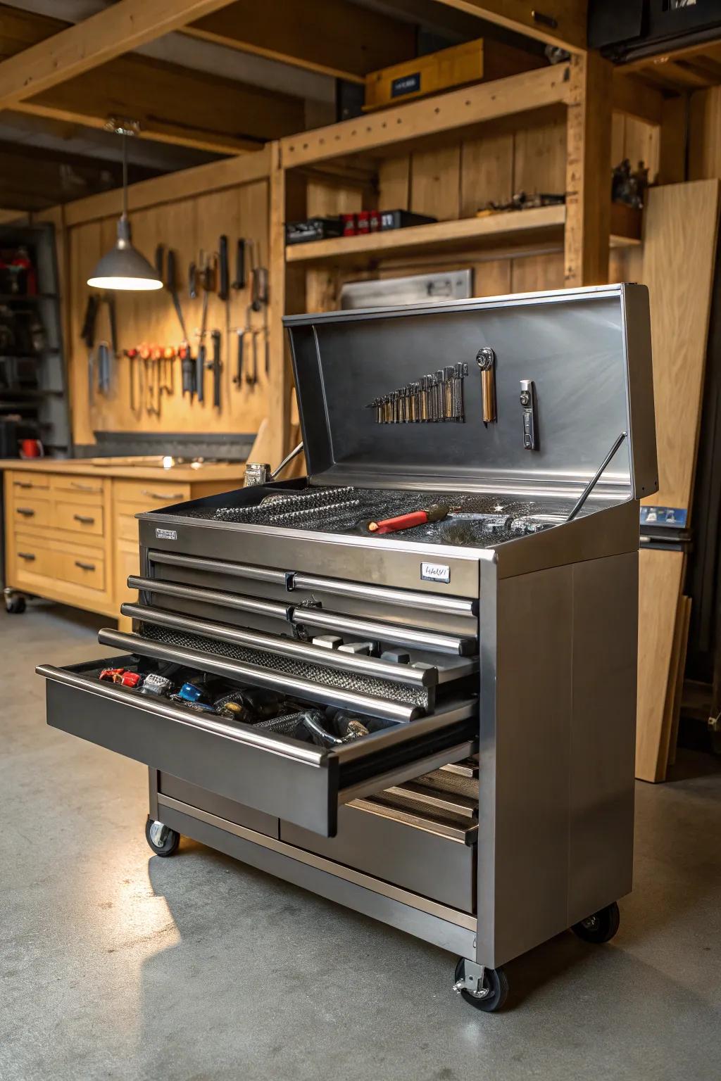 Find the skill of arrangement with a tool safe that mixes style and practicality.