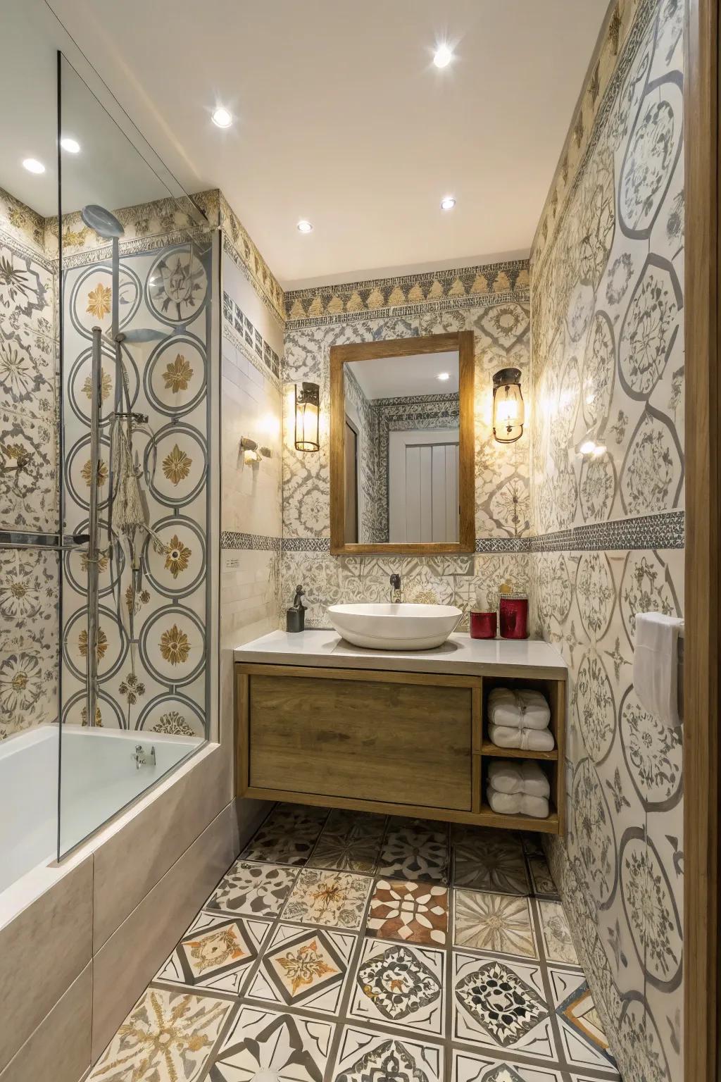 Designed marble introduces unique flair and design.