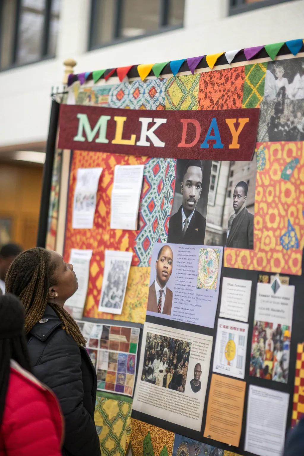 A vibrant collage celebrates the colorful legacy of MLK.