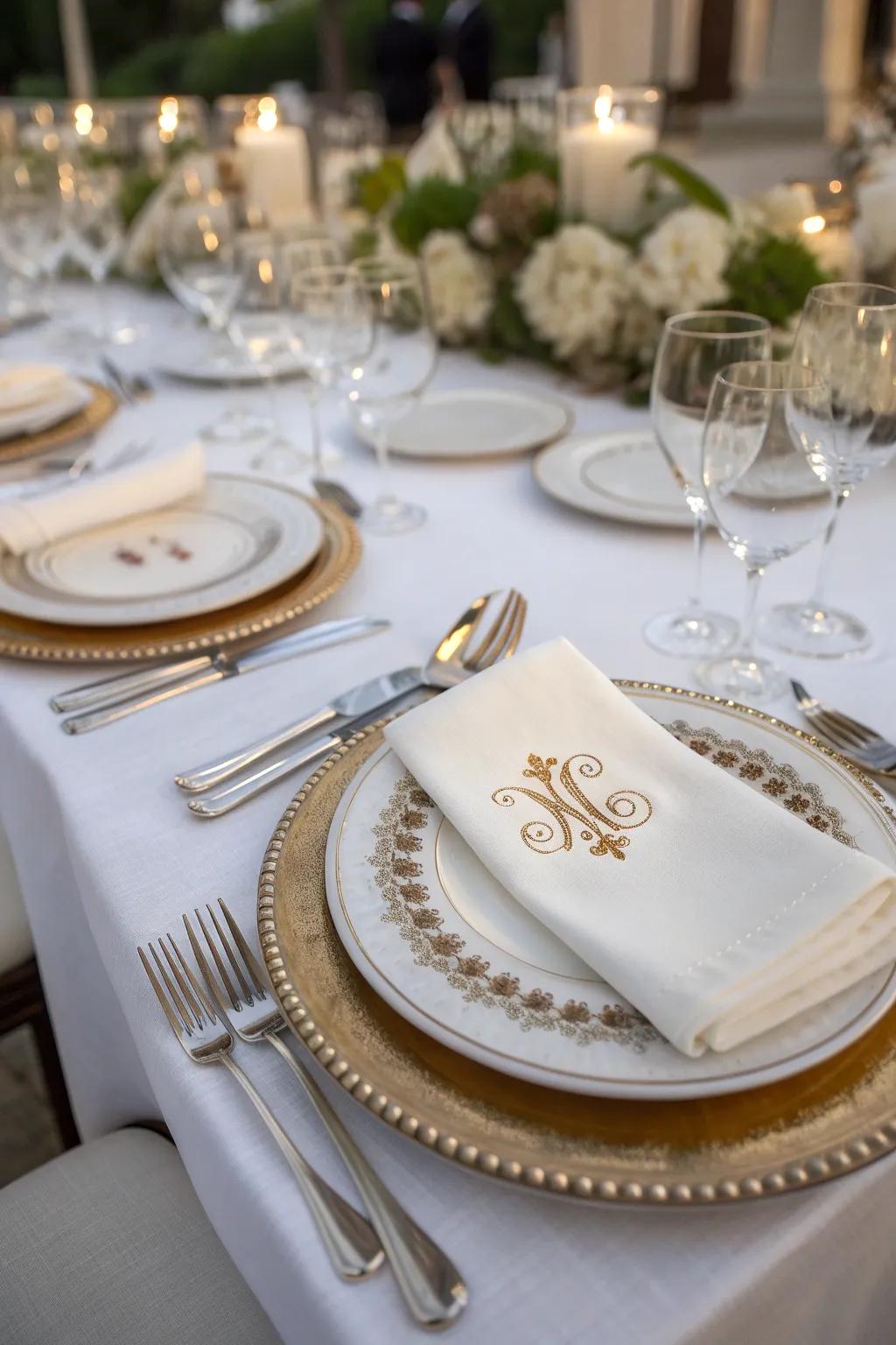 Elegant table settings suited for a masquerade-themed celebration.