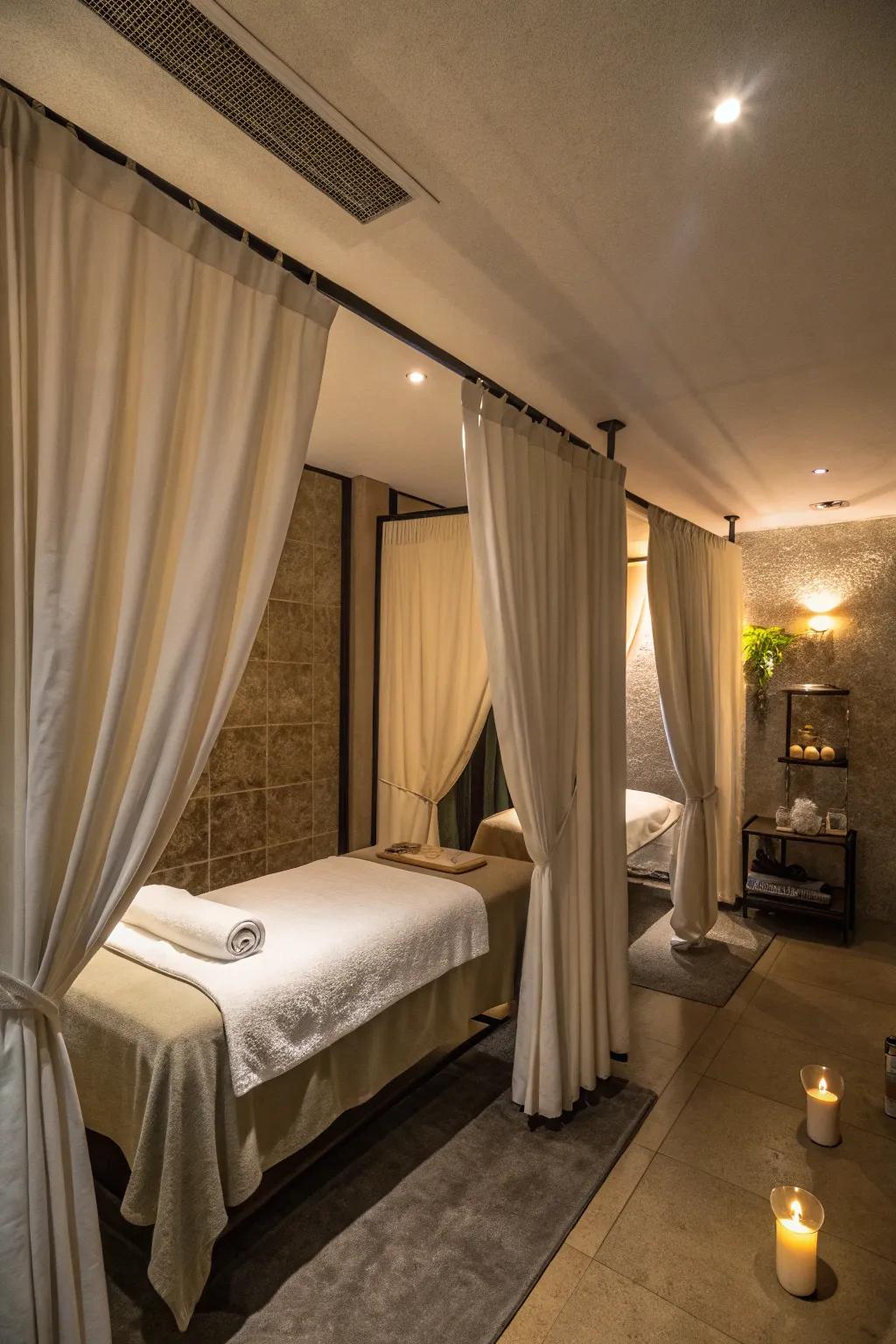 Privacy elements create a safe and intimate environment.