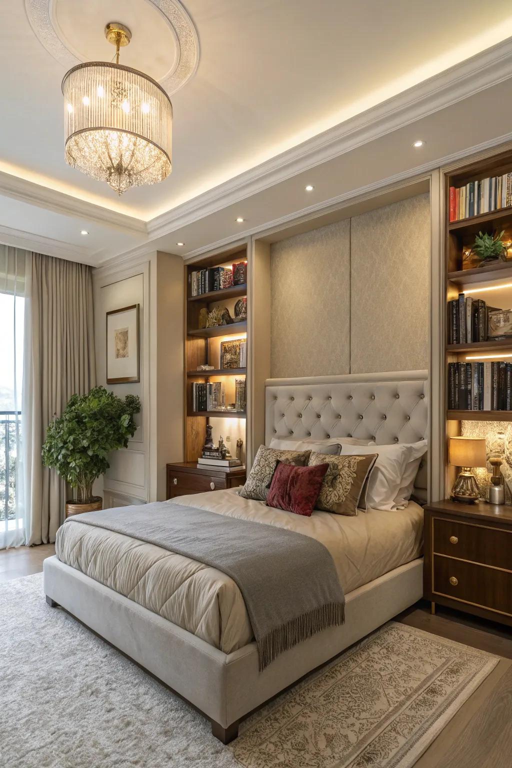 Corners offer opportunities for functional and decorative touches.