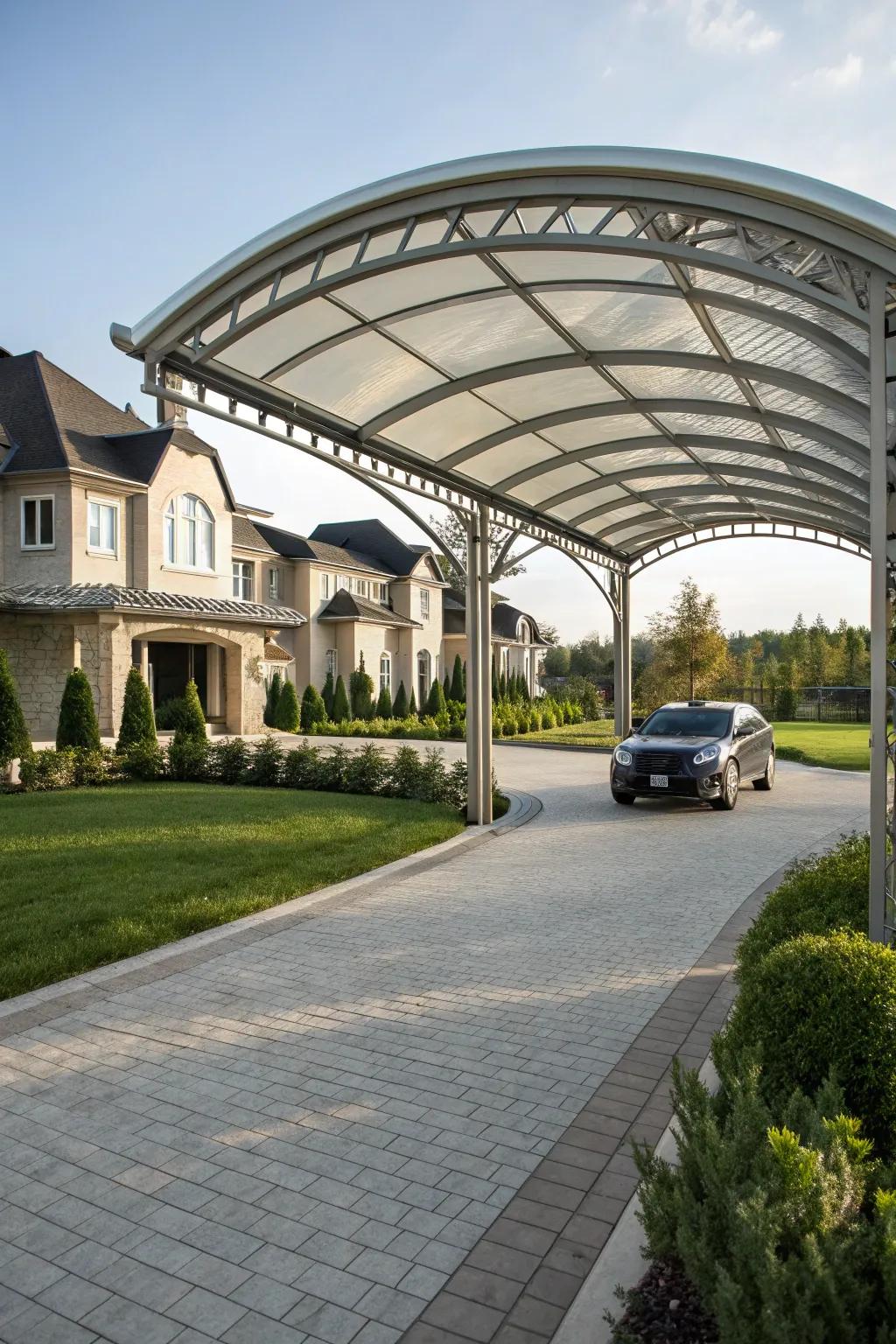 Arched designs add elegance and sophistication to carport designs.