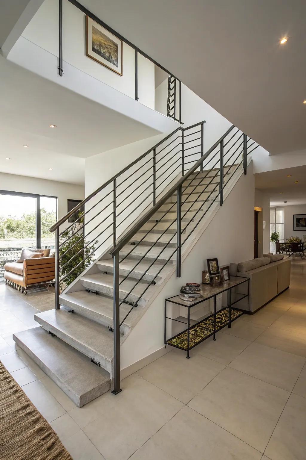 Simplicity at its finest in this minimalist steel staircase design.