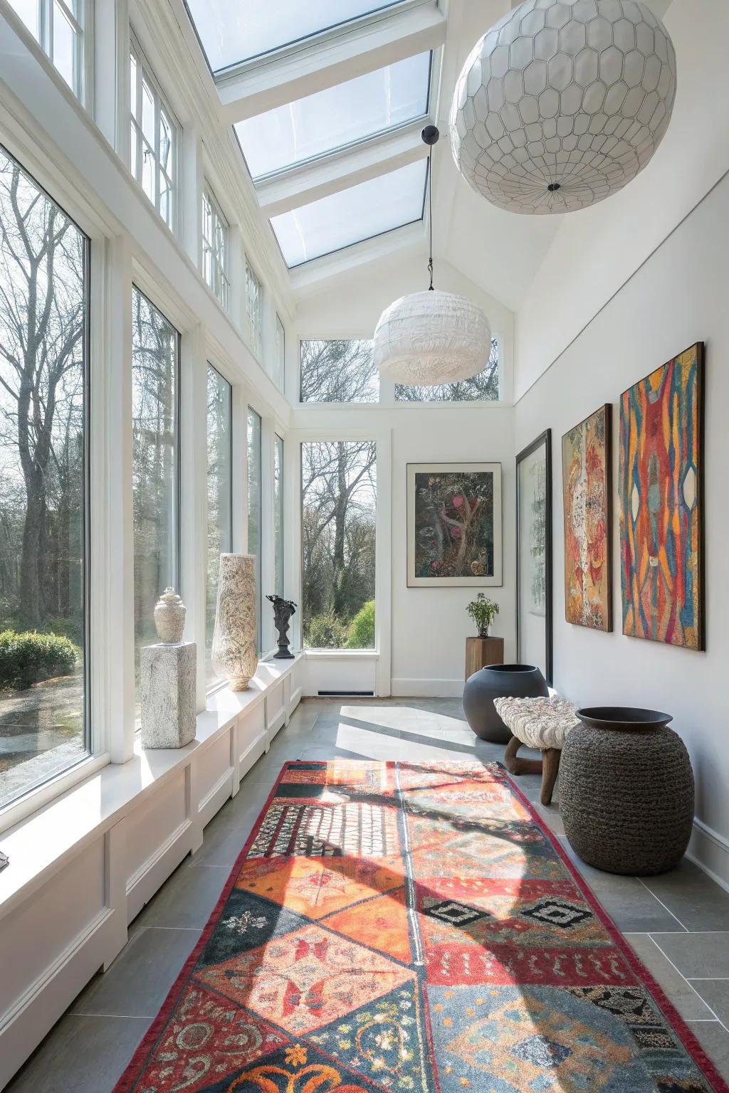 Decorative accents instill individuality and charm into this sunroom.