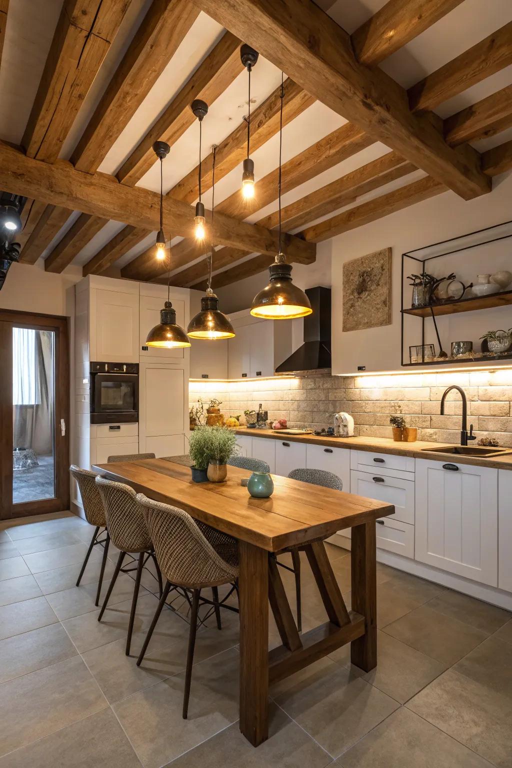 Welcoming illumination enhances the warmth and ambiance of the space.