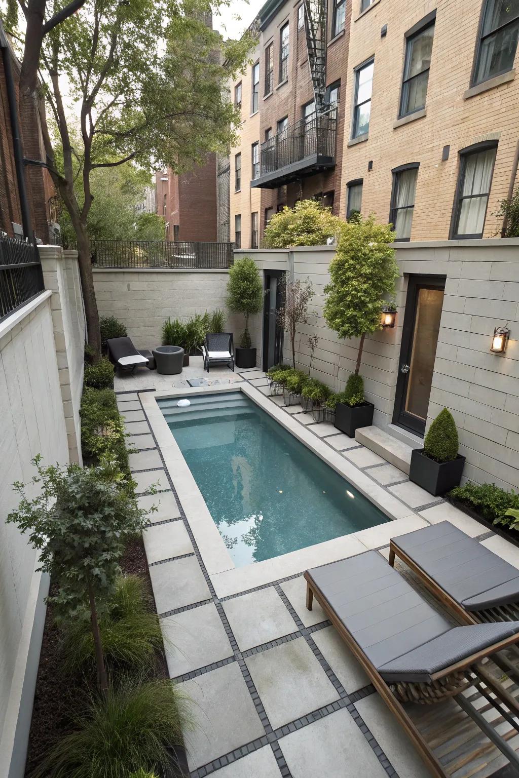 Small pools fit conveniently into compact areas.