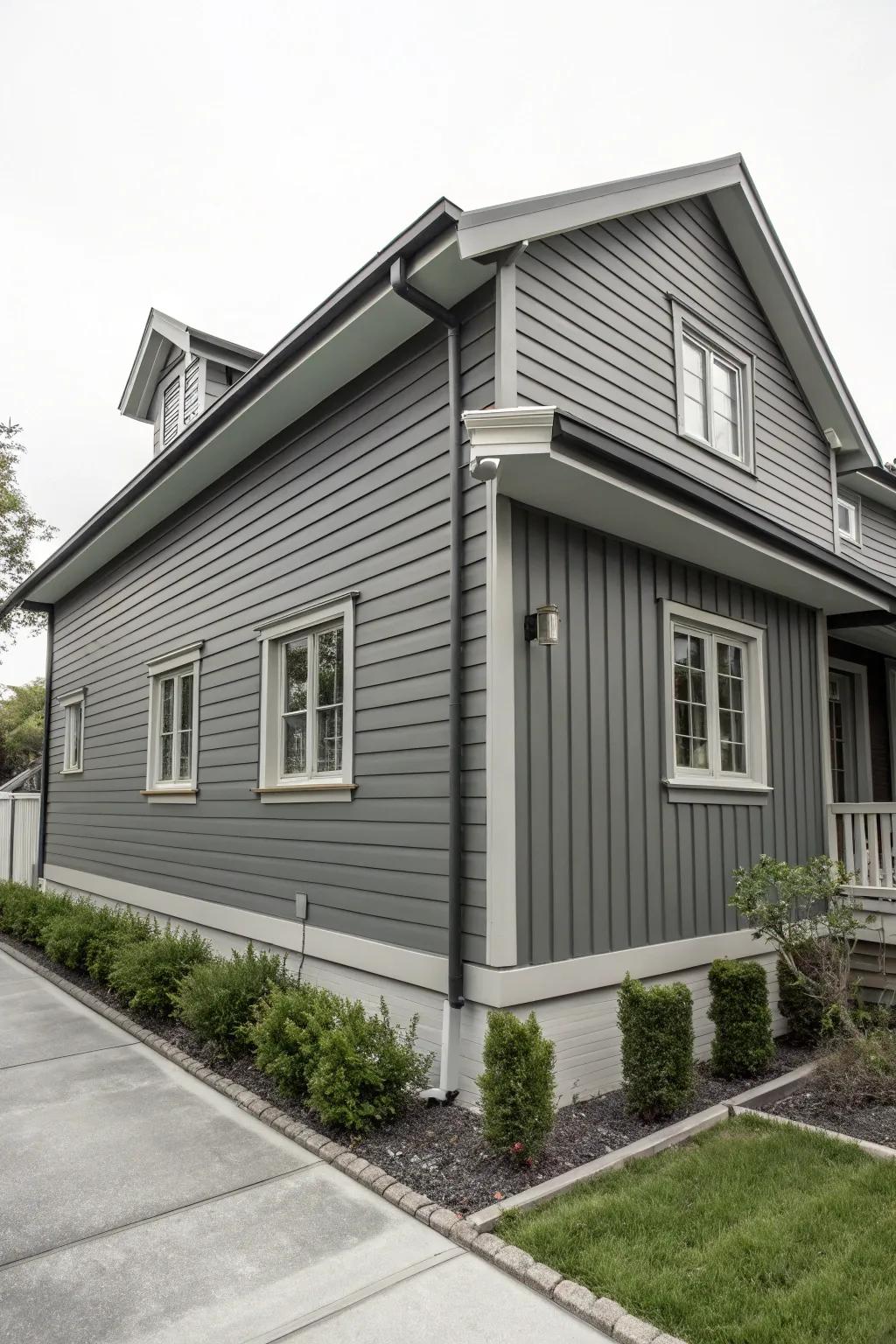 Cohesive monochromatic vertical siding