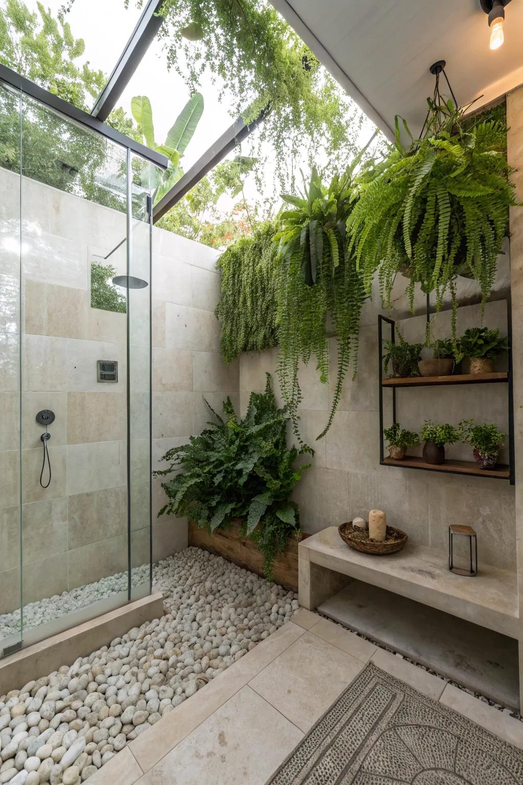 Greenery adds a fresh and natural vibe.