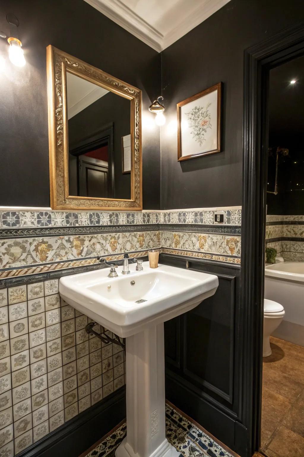 Contrasting accents highlight key features in your bathroom.