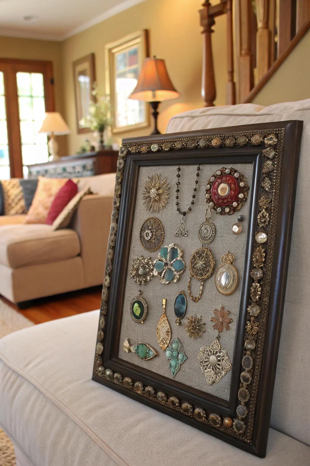 Antique adornments imbue mosaic frames with grace and history.