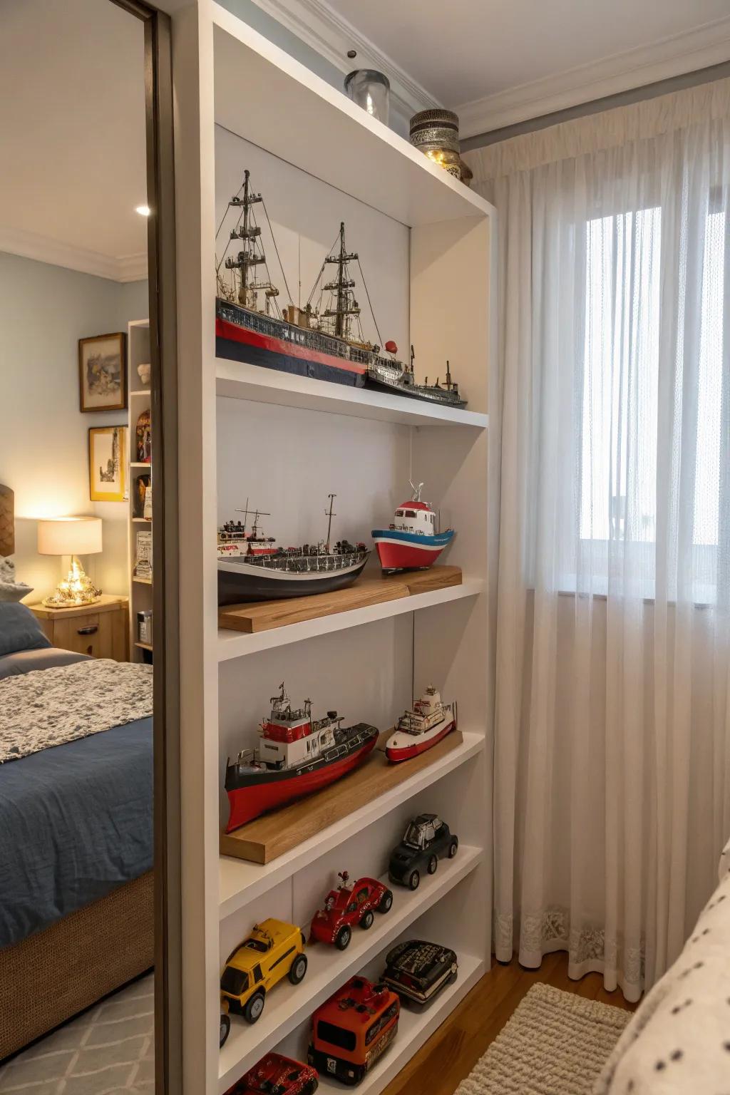 Model ships add elegance and intrigue to the decor.