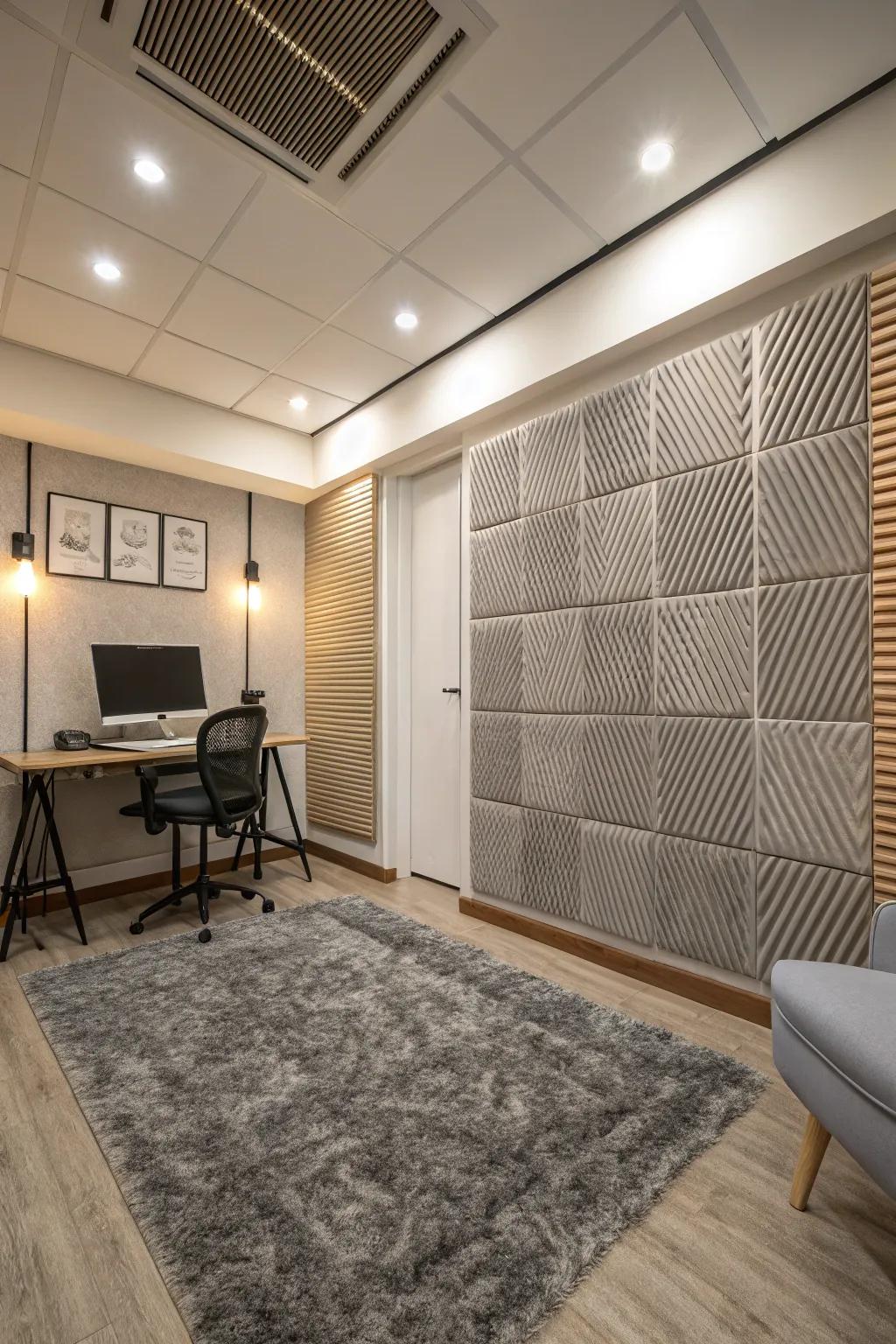 Soundproofing makes a quieter and more focused workspace.