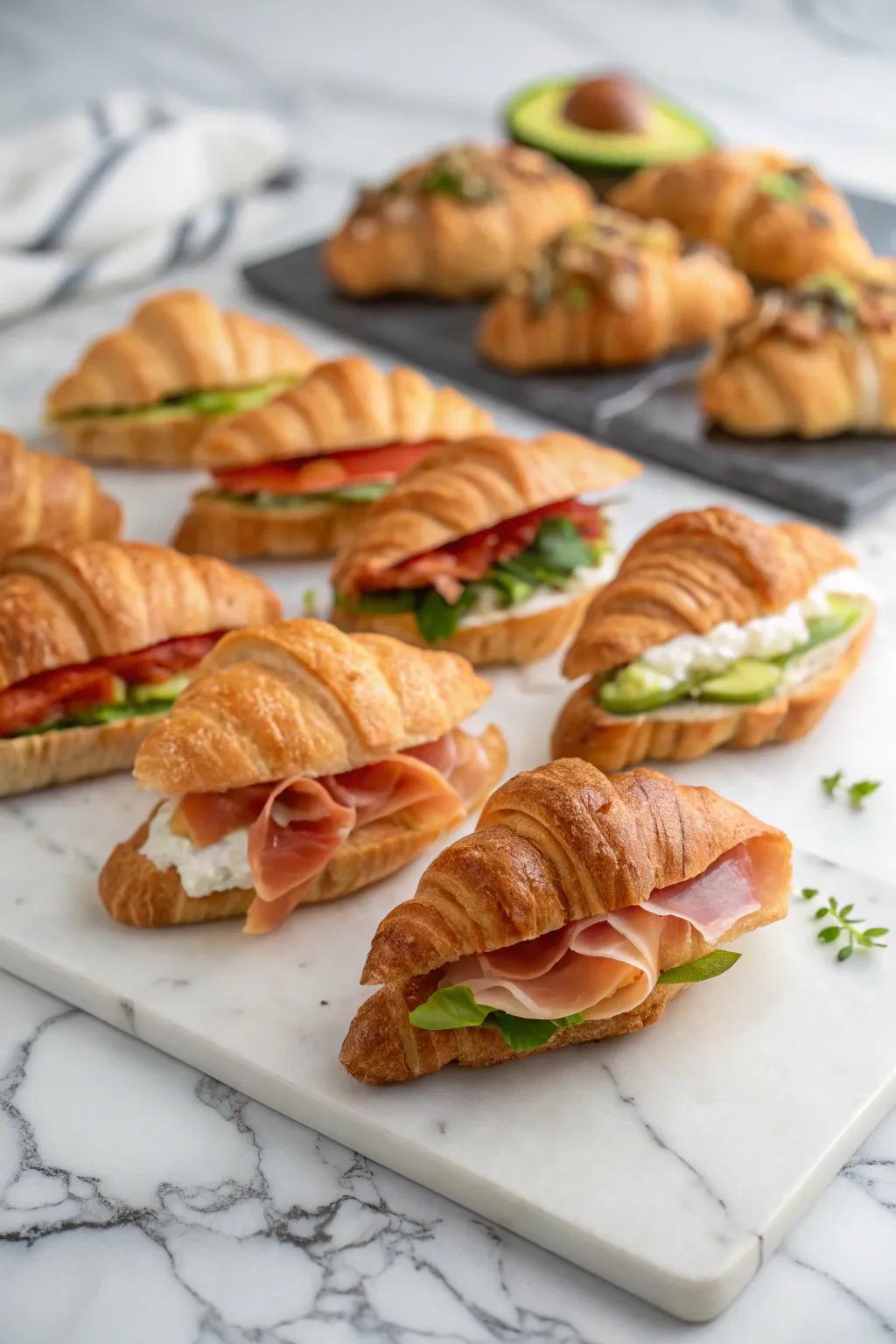 Small crescent breads deliver a hint of class and flavor.