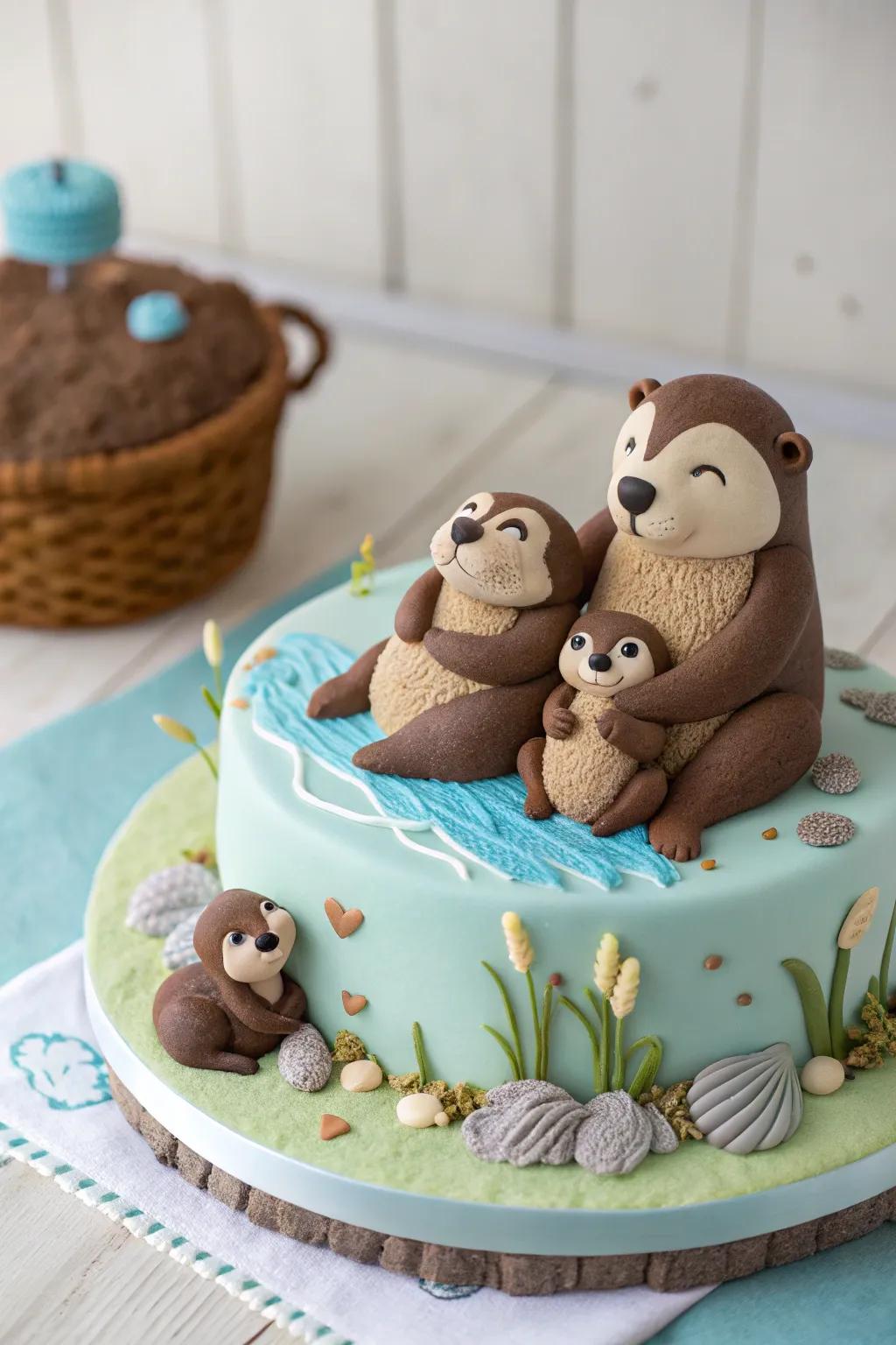 Honor kinships with a kin-themed otter cake.