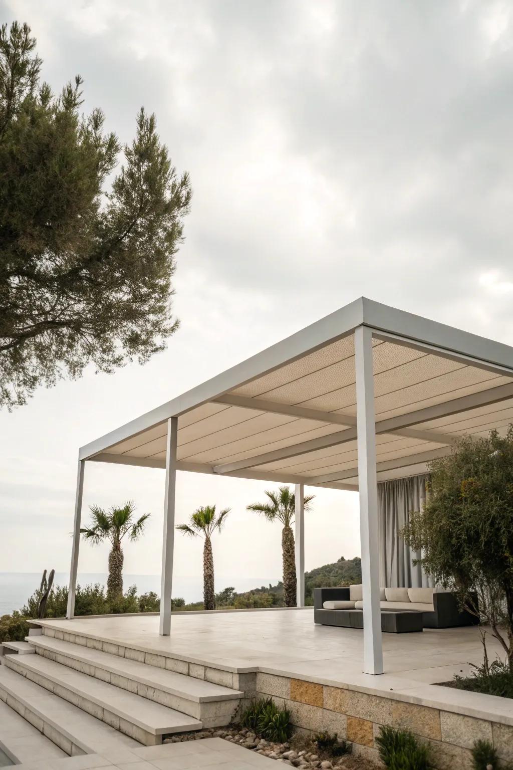 Minimalist design introduces sophistication and simplicity to open-air settings.