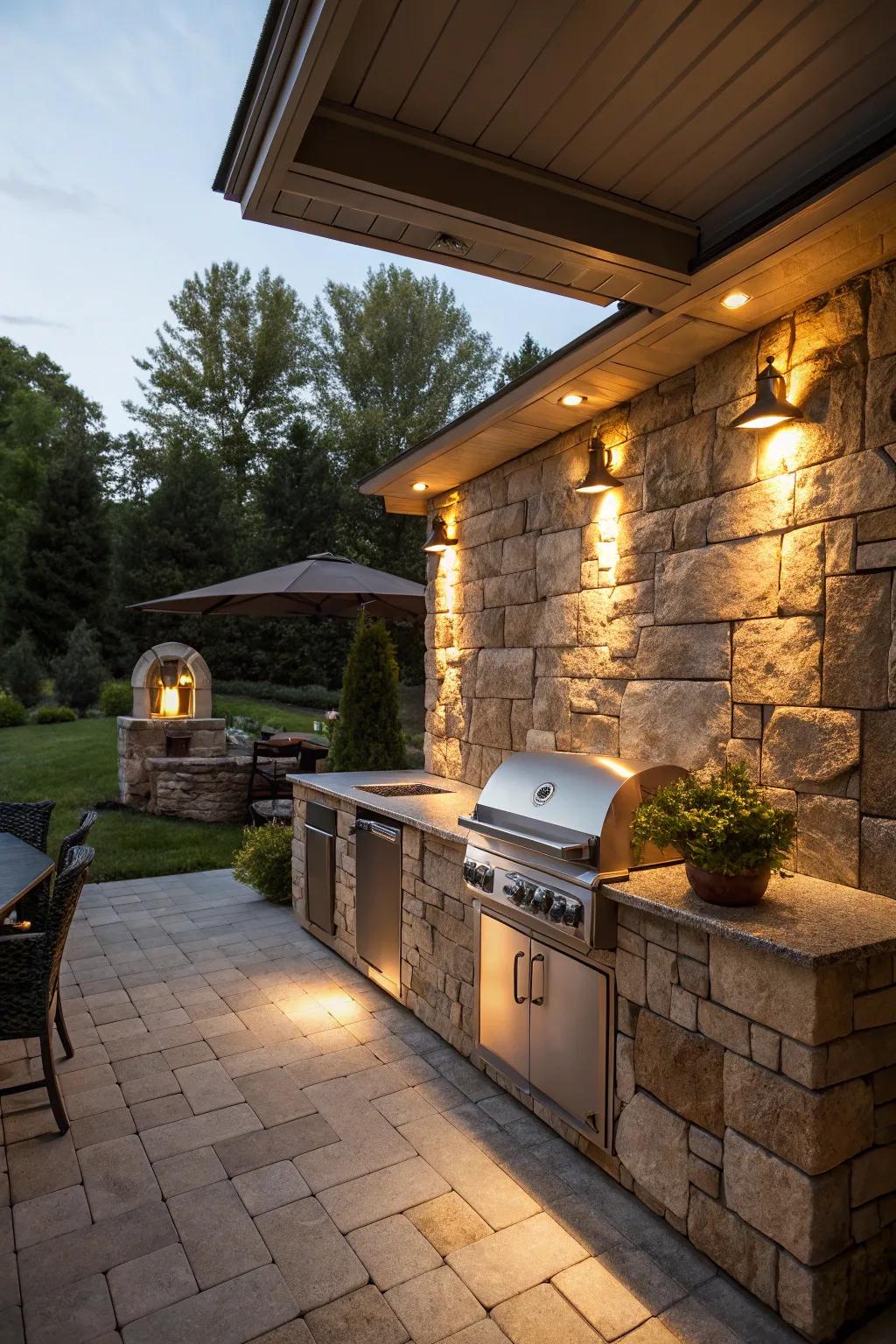 Accentuating architectural details with lighting creates visual interest.