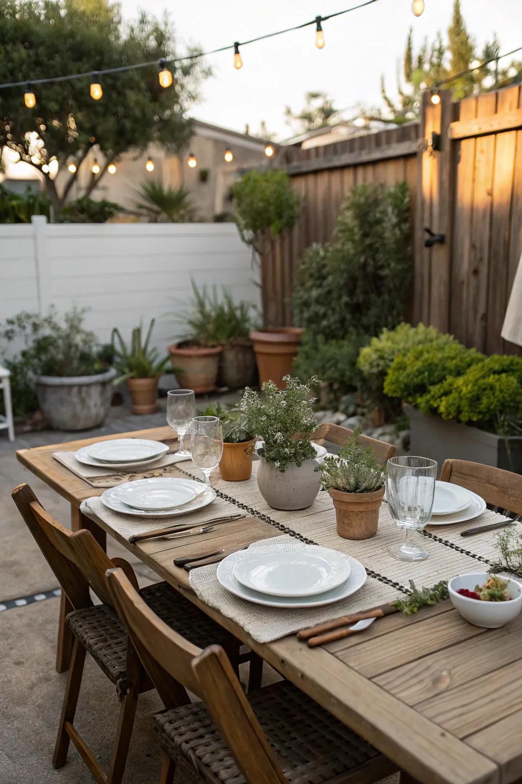 Taste every morsel in your delightful outdoor eating location.