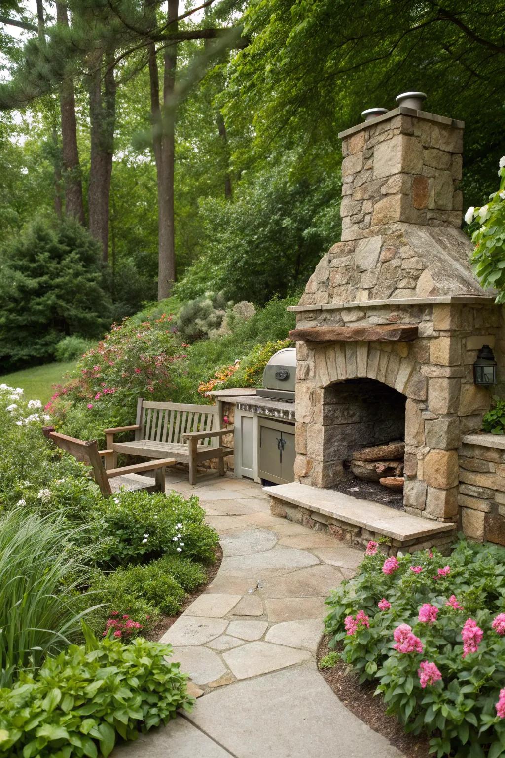 Blend your BBQ zone with nature for an uninterrupted outdoor adventure.