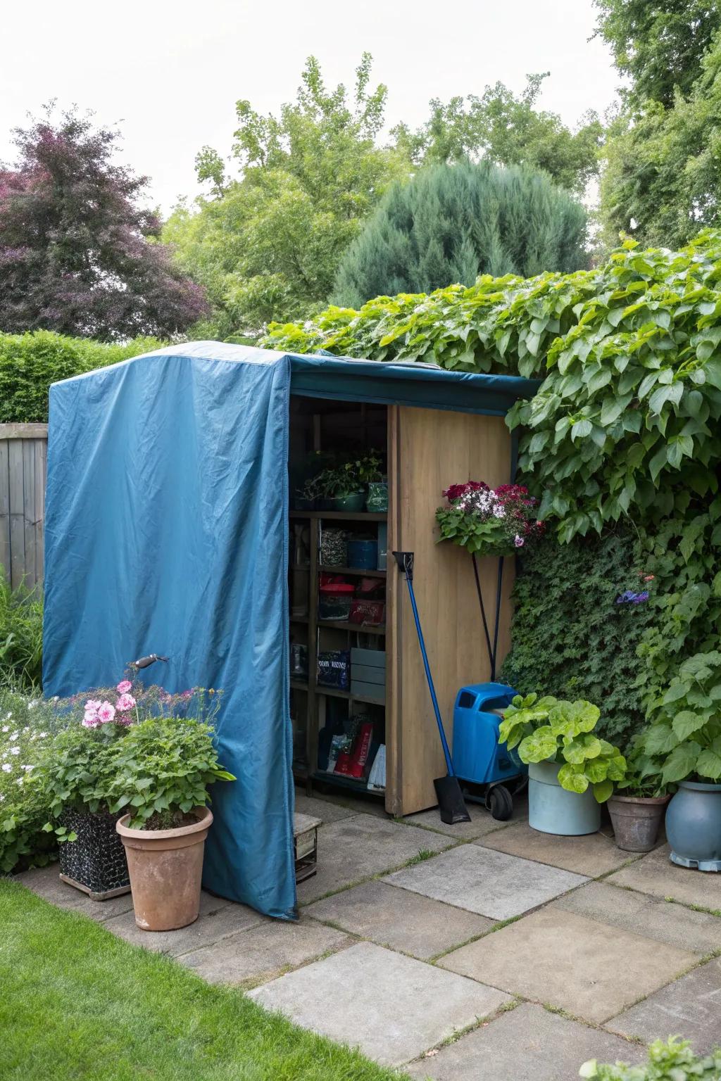 Protect your toys from the elements with covered storage solutions.