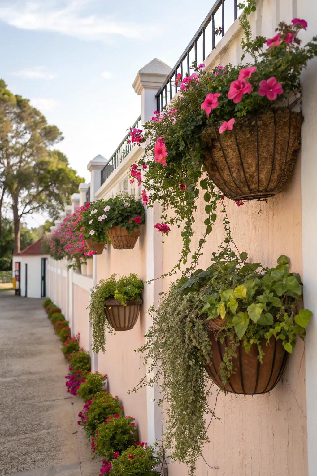 Elevate your location through adaptable suspended baskets.