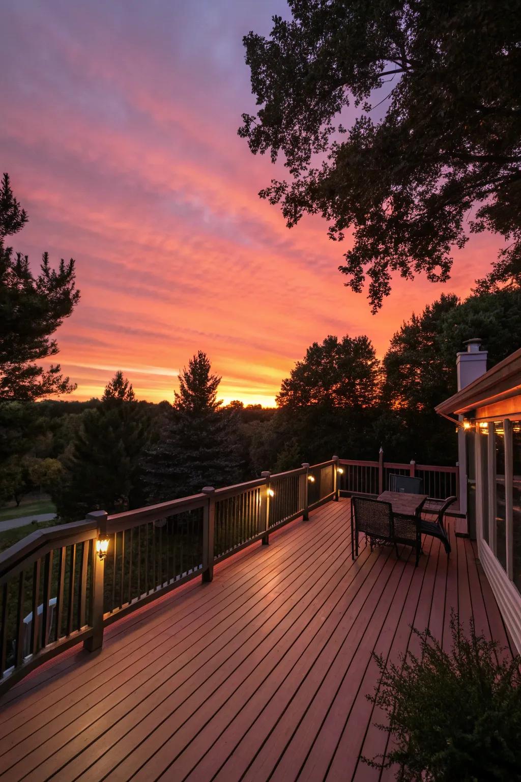 A sunset ombre deck, capturing the warm hues of a perfect evening.